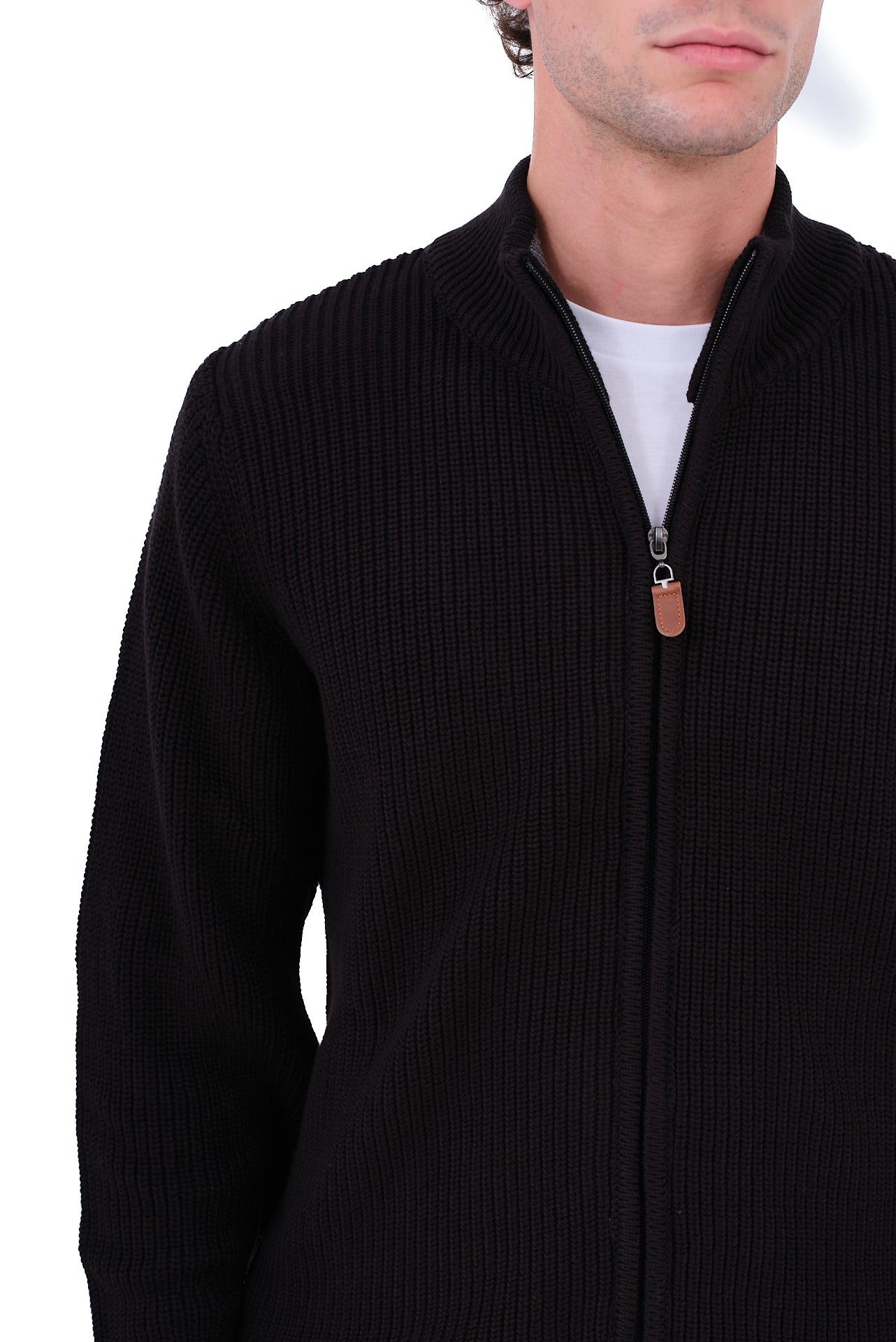 ΑΝΔΡΙΚΗ ΖΑΚΕΤΑ CARDIGAN PORTOBELLO'S ΣΕ ΜΑΥΡΟ ΧΡΩΜΑ