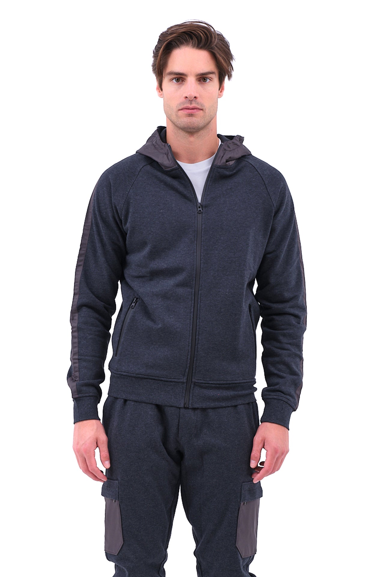 ΑΝΔΡΙΚΟ SWEAT SHIRT ΜΕ ΚΟΥΚΟΥΛΑ PORTOBELLO'S ΣΤΟ ΓΚΡΙ ΧΡΩΜΑ ΤΟΥ ΓΡΑΦΙΤΗ