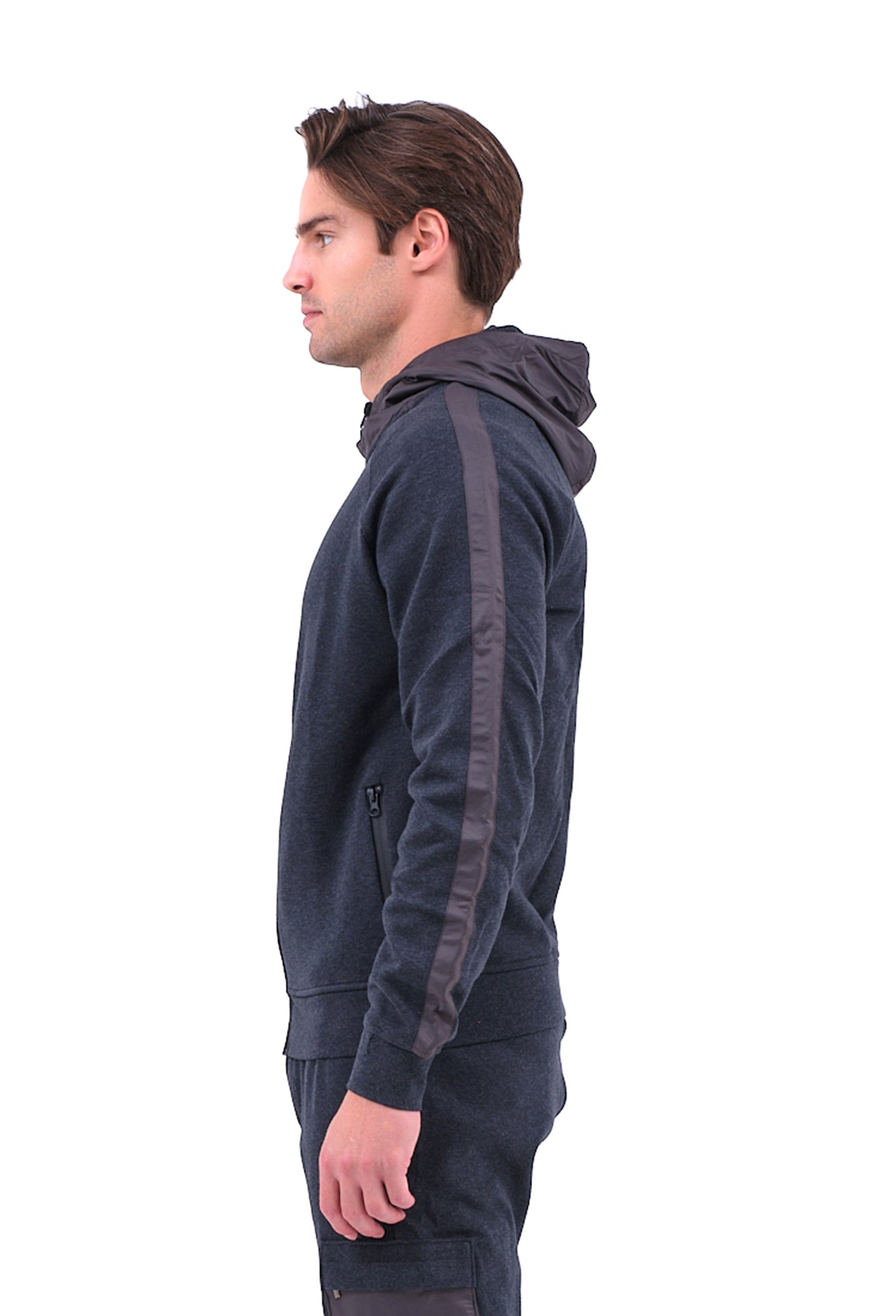 ΑΝΔΡΙΚΟ SWEAT SHIRT ΜΕ ΚΟΥΚΟΥΛΑ PORTOBELLO'S ΣΤΟ ΓΚΡΙ ΧΡΩΜΑ ΤΟΥ ΓΡΑΦΙΤΗ