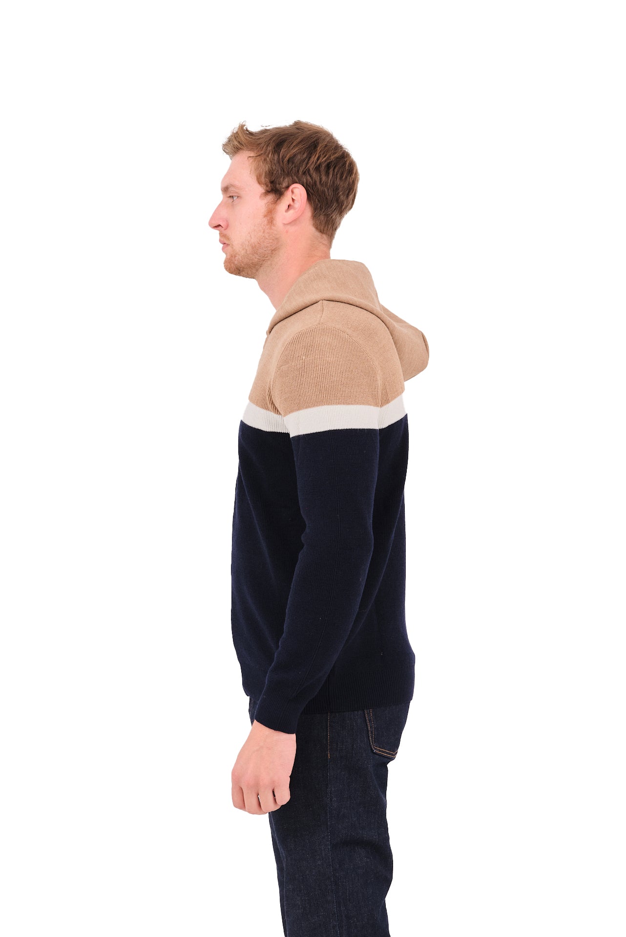 ΑΝΔΡΙΚΗ ΖΑΚΕΤΑ ΣΕ ΜΠΕΖ ΛΕΥΚΟ ΚΑΙ ΜΠΛΕ ΧΡΩΜΑ PORTOBELLO'S ΜΕ ΚΟΥΚΟΥΛΑ