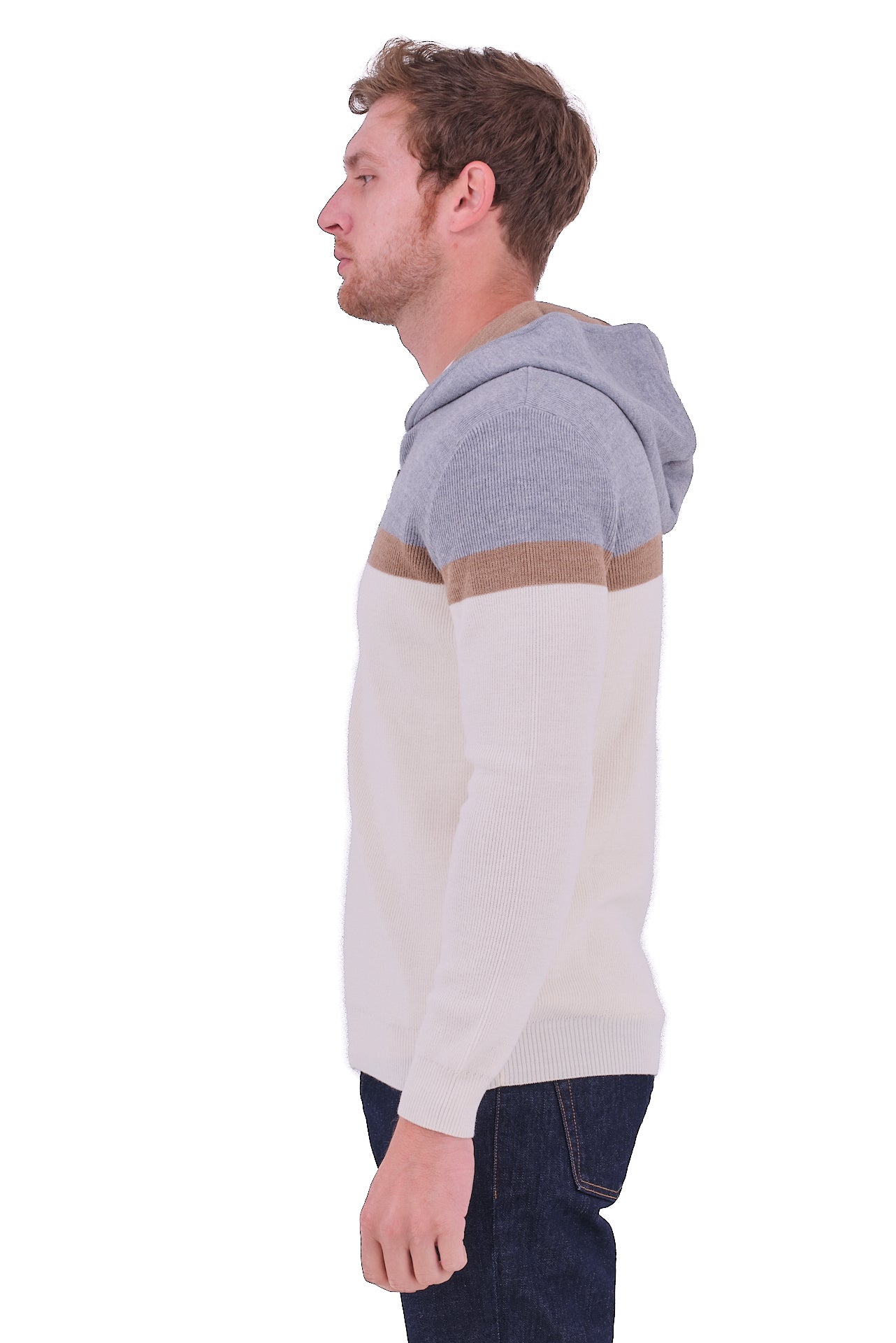 ΑΝΔΡΙΚΗ ΖΑΚΕΤΑ ΣΕ ΕΚΡΟΥ ΓΚΡΙ ΚΑΙ ΜΠΕΖ ΧΡΩΜΑ PORTOBELLO'S ΜΕ ΚΟΥΚΟΥΛΑ