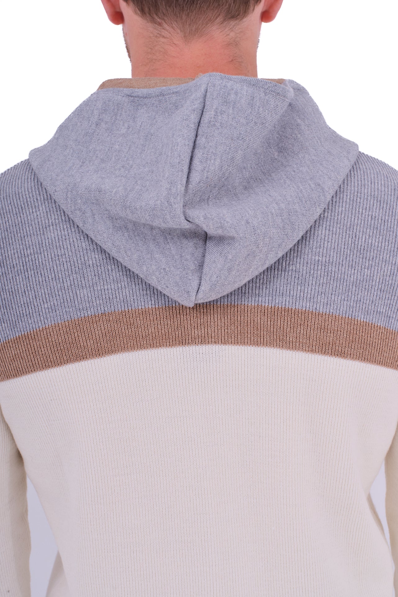 ΑΝΔΡΙΚΗ ΖΑΚΕΤΑ ΣΕ ΕΚΡΟΥ ΓΚΡΙ ΚΑΙ ΜΠΕΖ ΧΡΩΜΑ PORTOBELLO'S ΜΕ ΚΟΥΚΟΥΛΑ