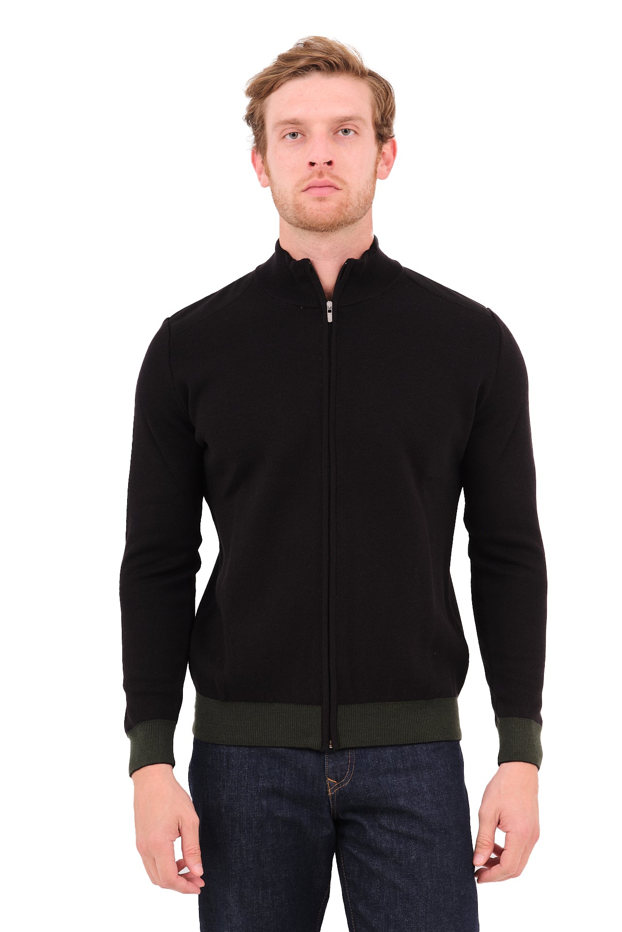 ΑΝΔΡΙΚΗ ΖΑΚΕΤΑ CARDIGAN PORTOBELLO'S ΣΕ ΜΑΥΡΟ ΧΡΩΜΑ ΚΑΙ ΛΑΔΙ ΛΕΠΤΟΜΕΡΕΙΕΣ