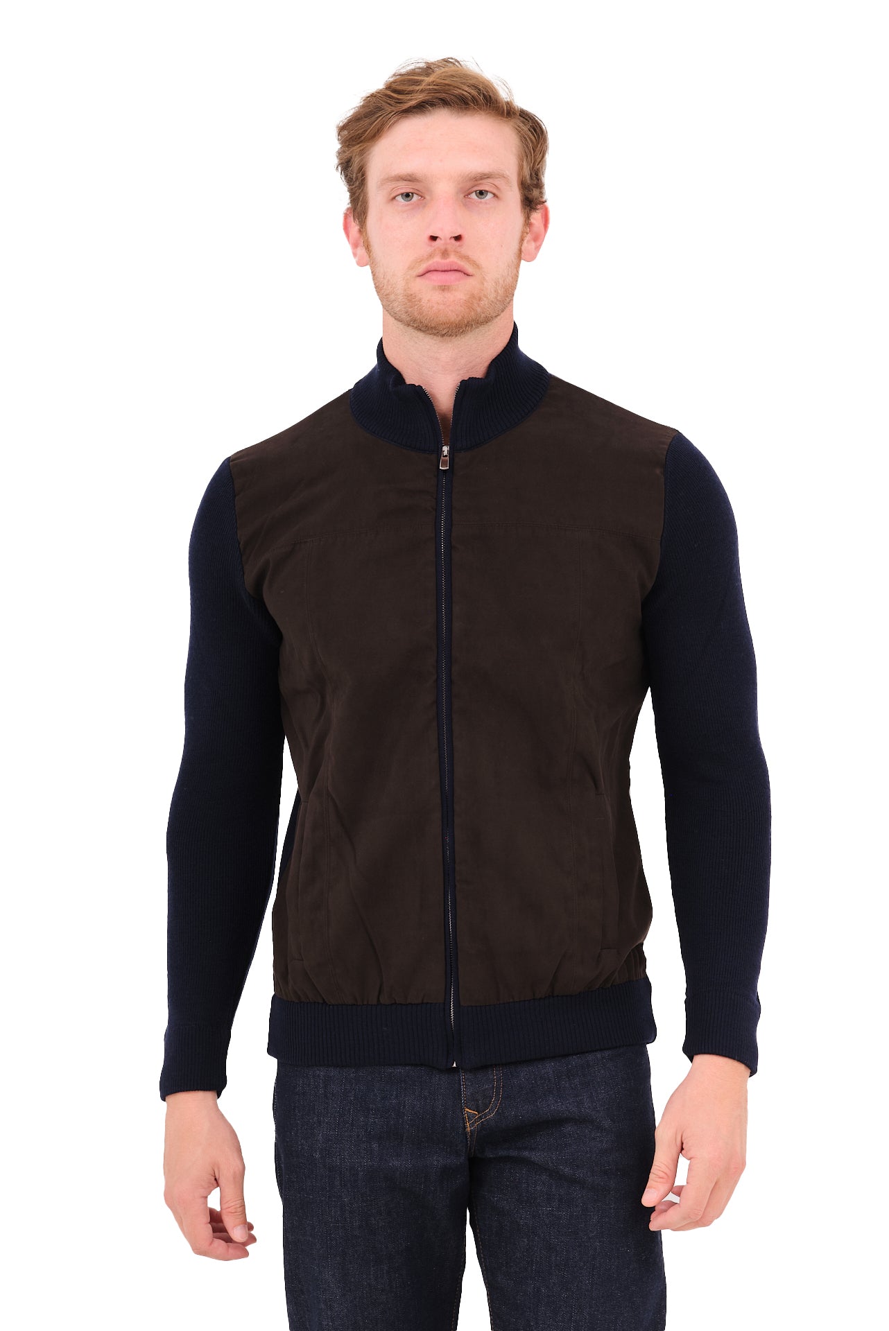 ΑΝΔΡΙΚΗ ΖΑΚΕΤΑ CARDIGAN PORTOBELLO'S ΣΕ ΜΠΛΕ ΚΑΦΕ ΧΡΩΜΑ