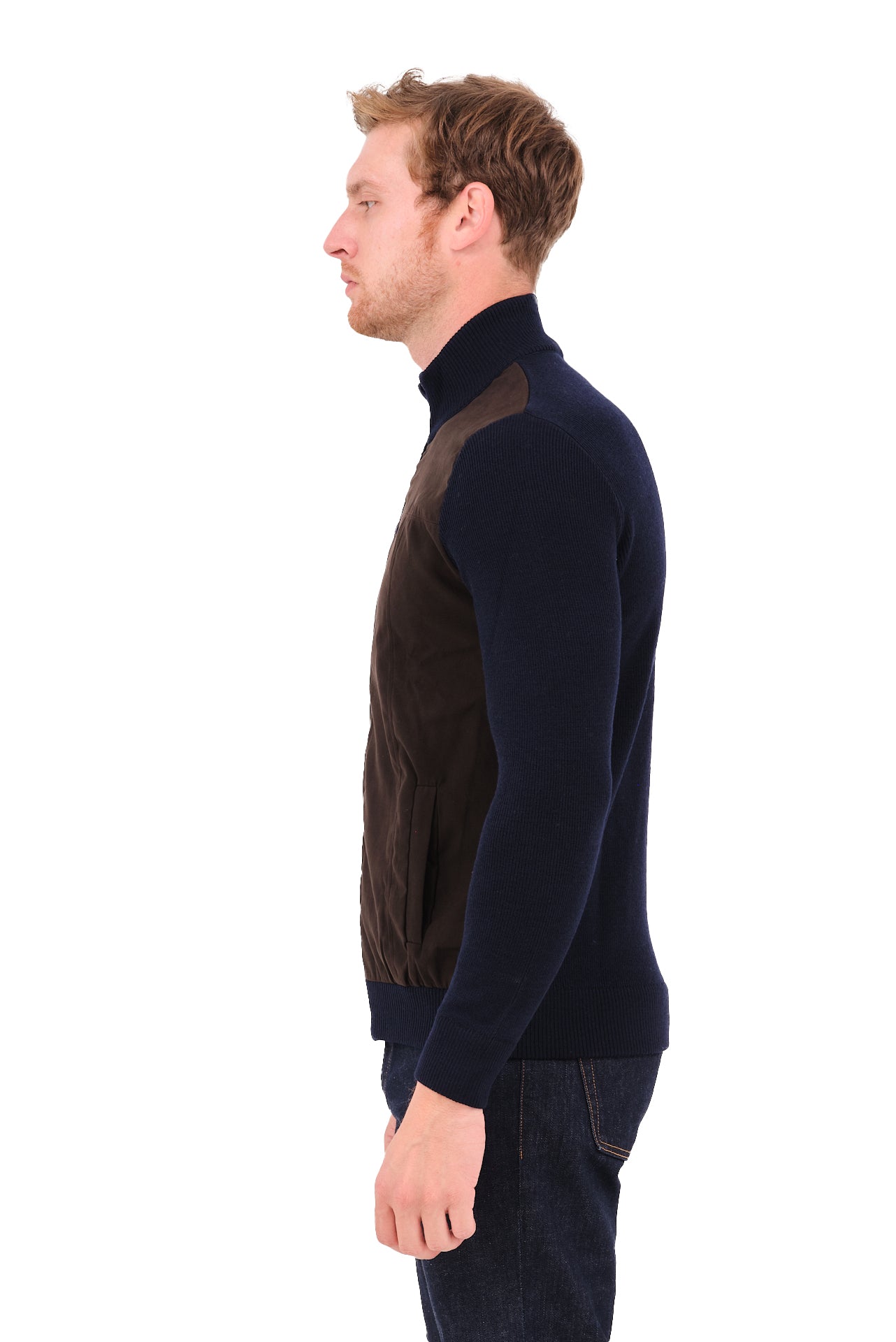 ΑΝΔΡΙΚΗ ΖΑΚΕΤΑ CARDIGAN PORTOBELLO'S ΣΕ ΜΠΛΕ ΚΑΦΕ ΧΡΩΜΑ