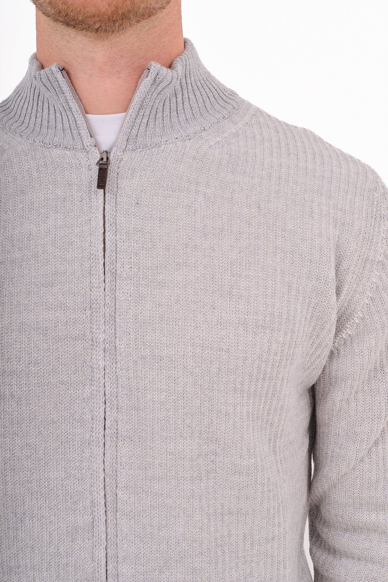 ΑΝΔΡΙΚΗ ΖΑΚΕΤΑ CARDIGAN PORTOBELLO'S ΣΕ ΓΚΡΙ ΑΝΟΙΧΤΟ ΧΡΩΜΑ ΜΕ ΨΗΛΟ ΛΑΙΜΟ