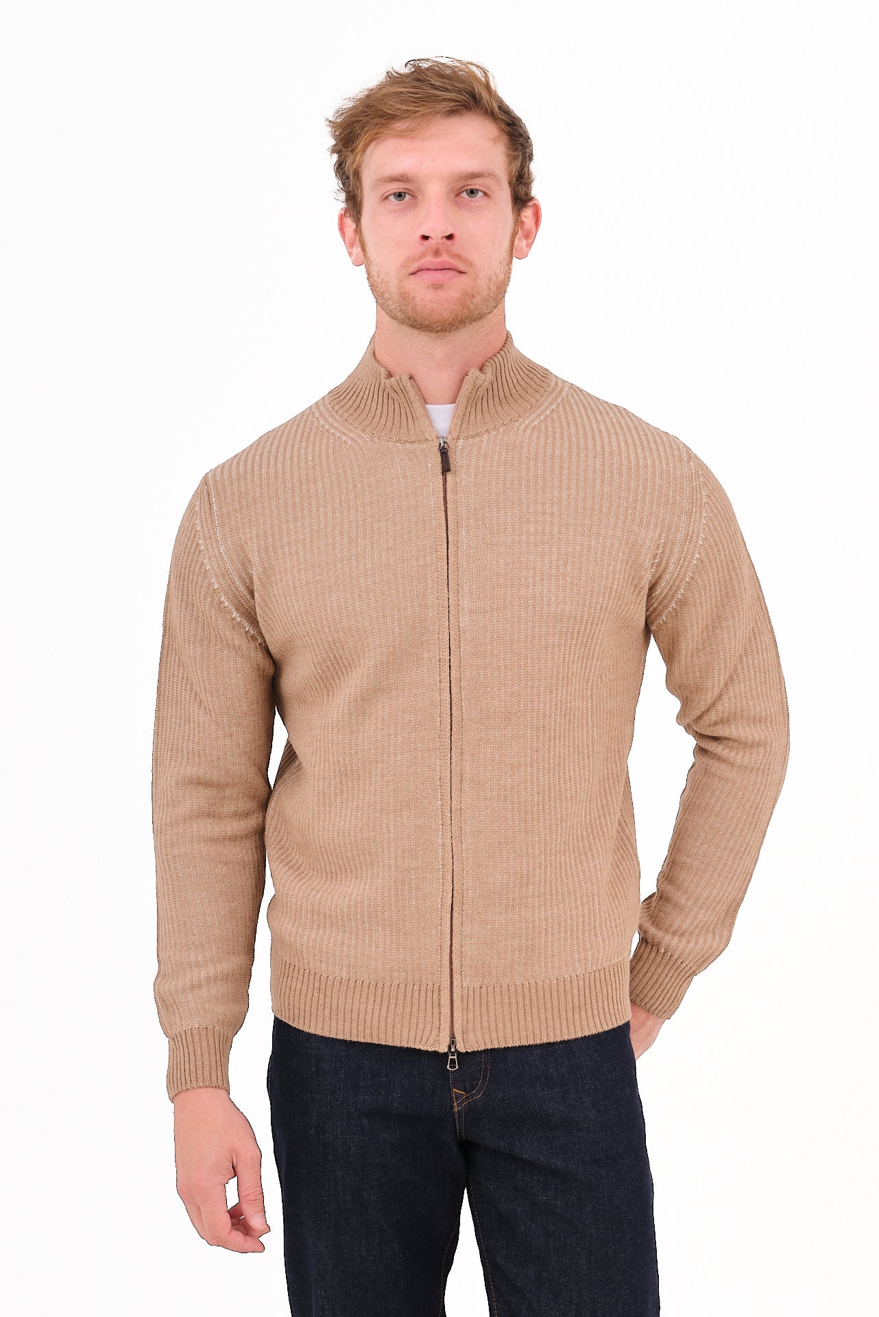 ΑΝΔΡΙΚΗ ΖΑΚΕΤΑ CARDIGAN PORTOBELLO'S ΣΕ ΜΠΕΖ ΣΚΟΥΡΟ ΧΡΩΜΑ ΜΕ ΨΗΛΟ ΛΑΙΜΟ