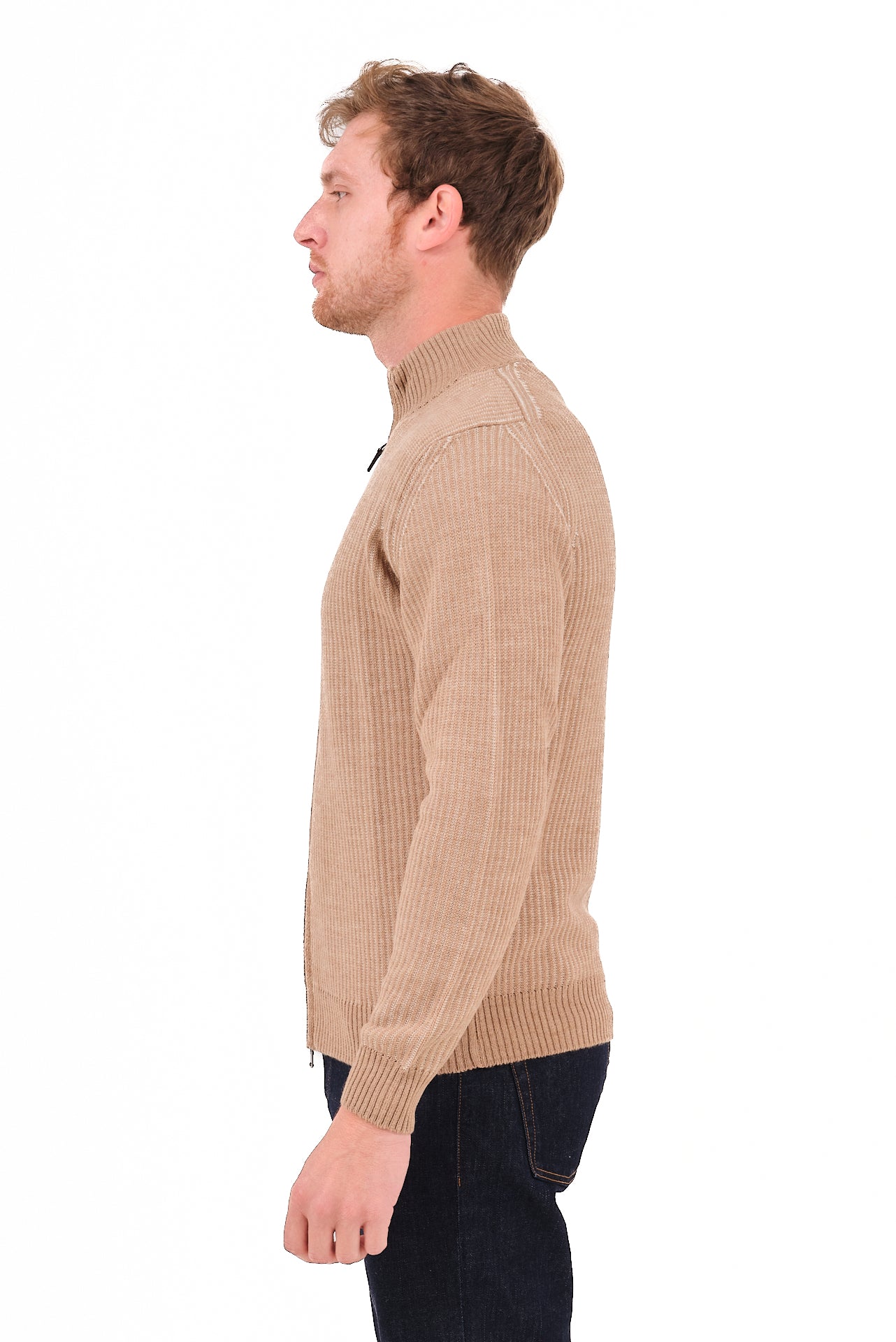 ΑΝΔΡΙΚΗ ΖΑΚΕΤΑ CARDIGAN PORTOBELLO'S ΣΕ ΜΠΕΖ ΣΚΟΥΡΟ ΧΡΩΜΑ ΜΕ ΨΗΛΟ ΛΑΙΜΟ