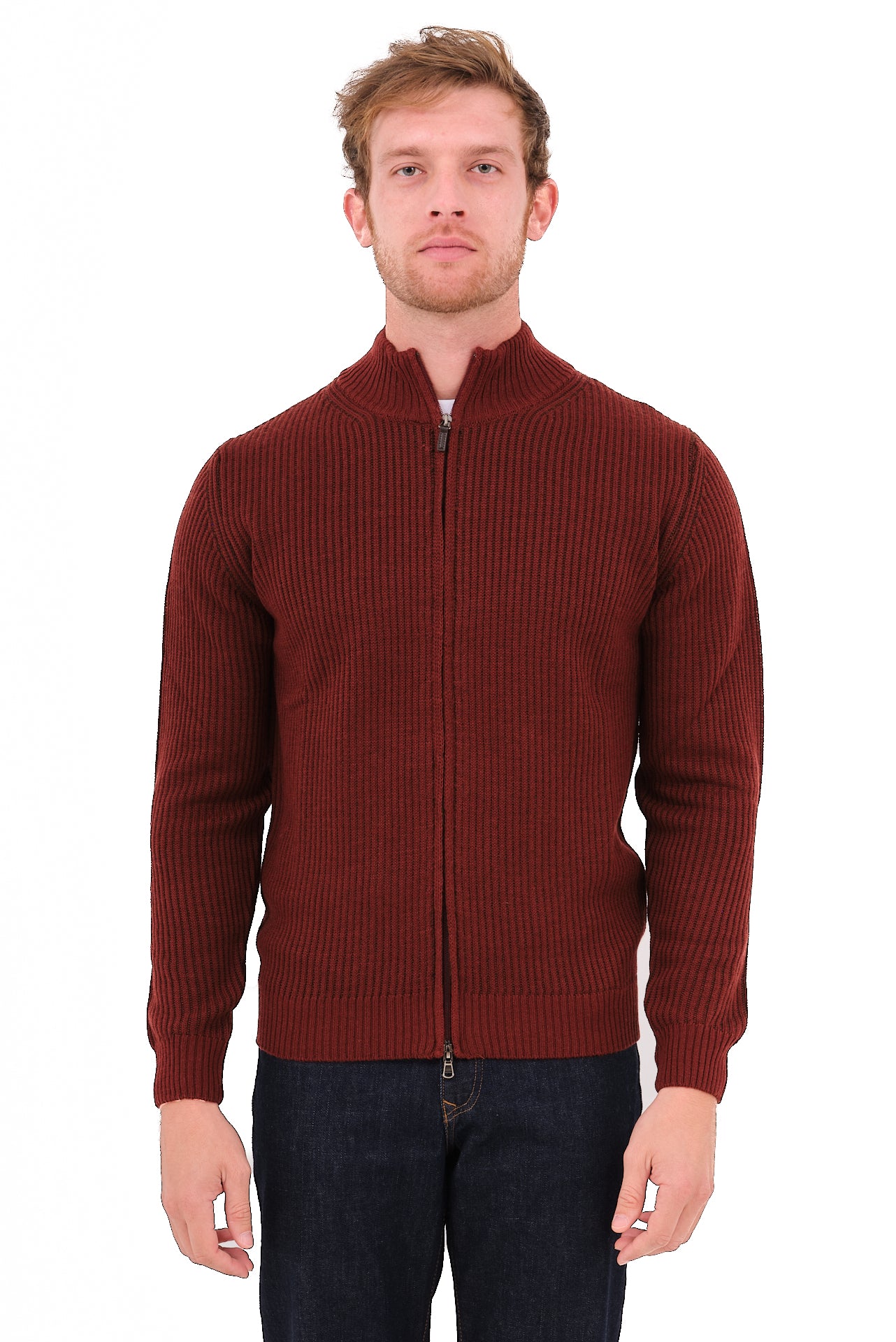 ΑΝΔΡΙΚΗ ΖΑΚΕΤΑ CARDIGAN PORTOBELLO'S ΣΕ ΚΕΡΑΜΙΔΙ ΧΡΩΜΑ ΜΕ ΨΗΛΟ ΛΑΙΜΟ