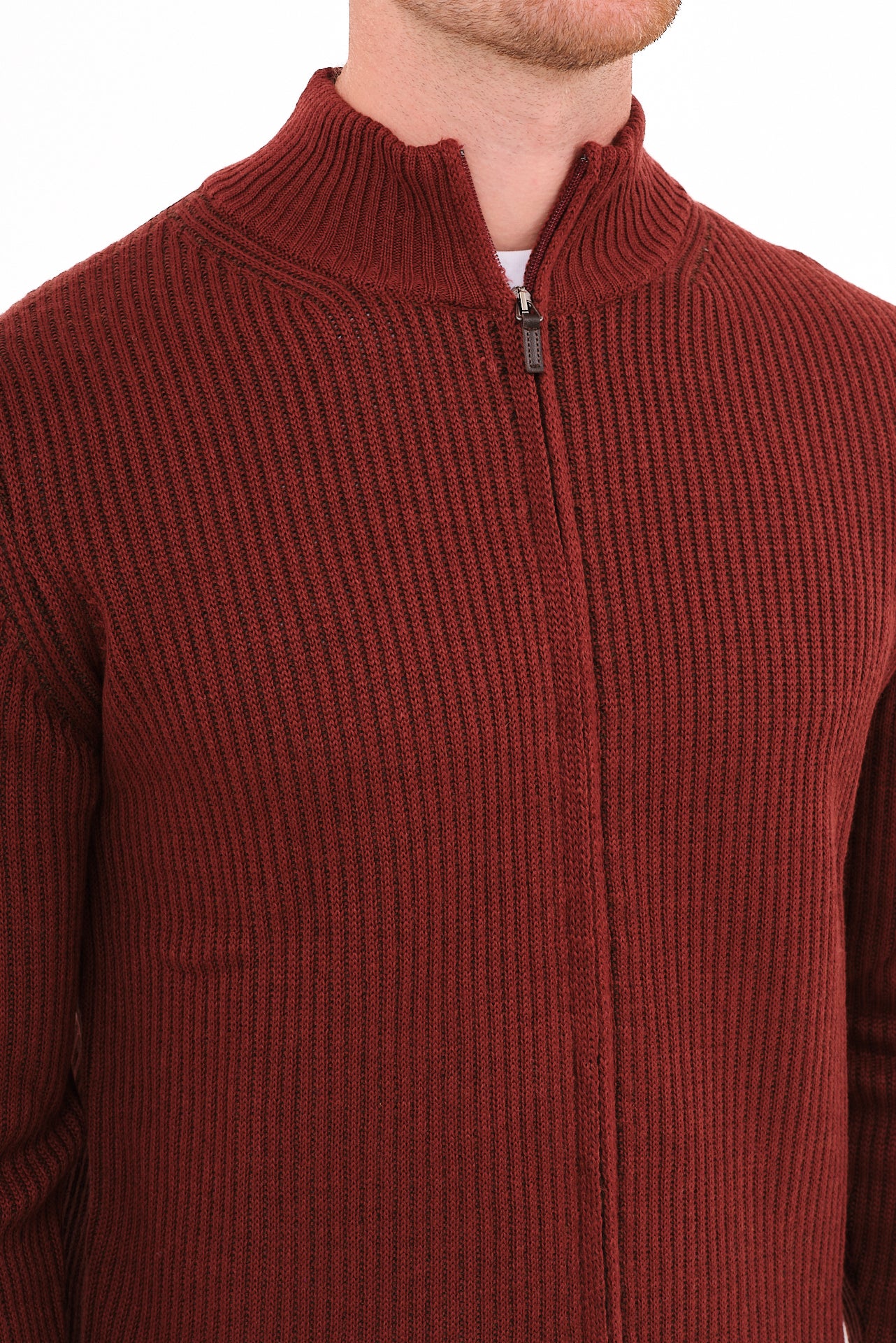 ΑΝΔΡΙΚΗ ΖΑΚΕΤΑ CARDIGAN PORTOBELLO'S ΣΕ ΚΕΡΑΜΙΔΙ ΧΡΩΜΑ ΜΕ ΨΗΛΟ ΛΑΙΜΟ