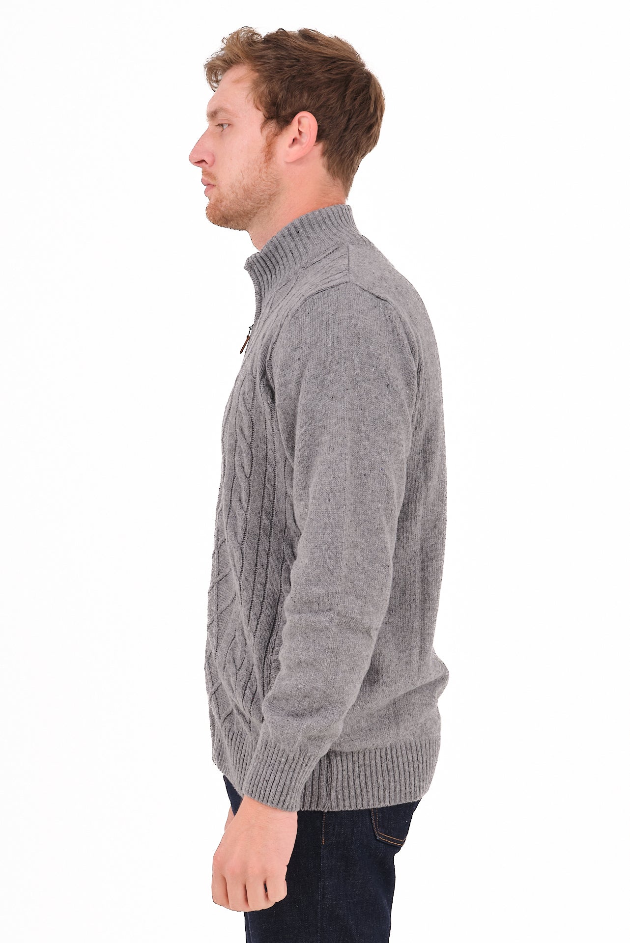 ΑΝΔΡΙΚΗ ΓΚΡΙ ΖΑΚΕΤΑ CARDIGAN LES GENT'S ΜΕ ΣΧΕΔΙΟ ΣΤΗΝ ΠΛΕΞΗ