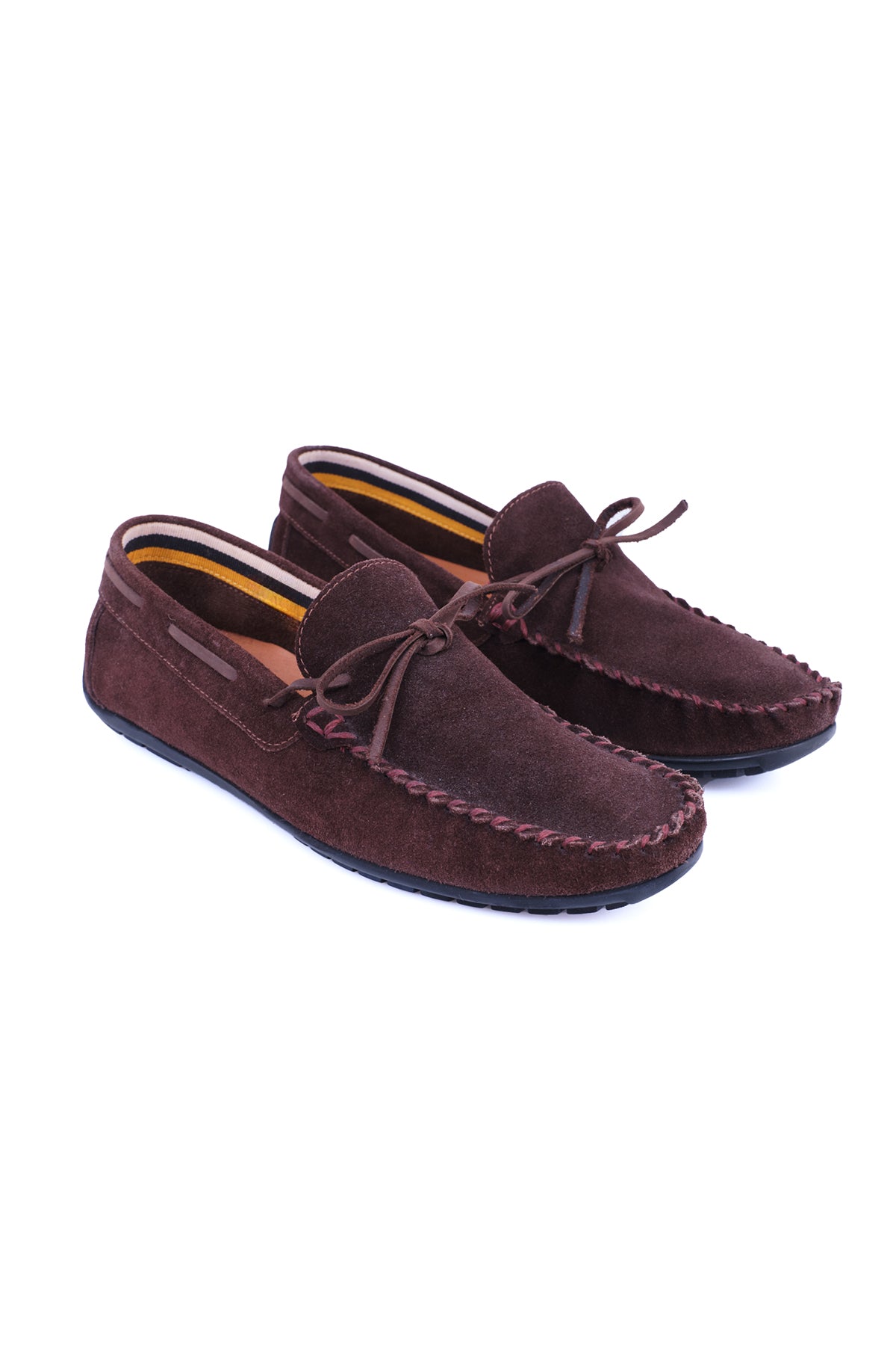 SUEDE CAR LOAFERS ΚΑΦΕ.