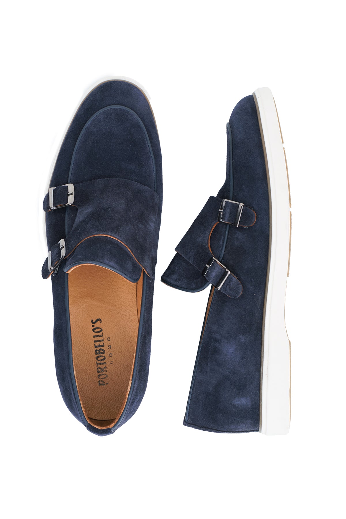 ΑΝΔΡΙΚΑ ΠΑΠΟΥΤΣΙΑ SUEDE DOUBLE MONK STRAPS ΜΠΛΕ PORTOBELLO'S