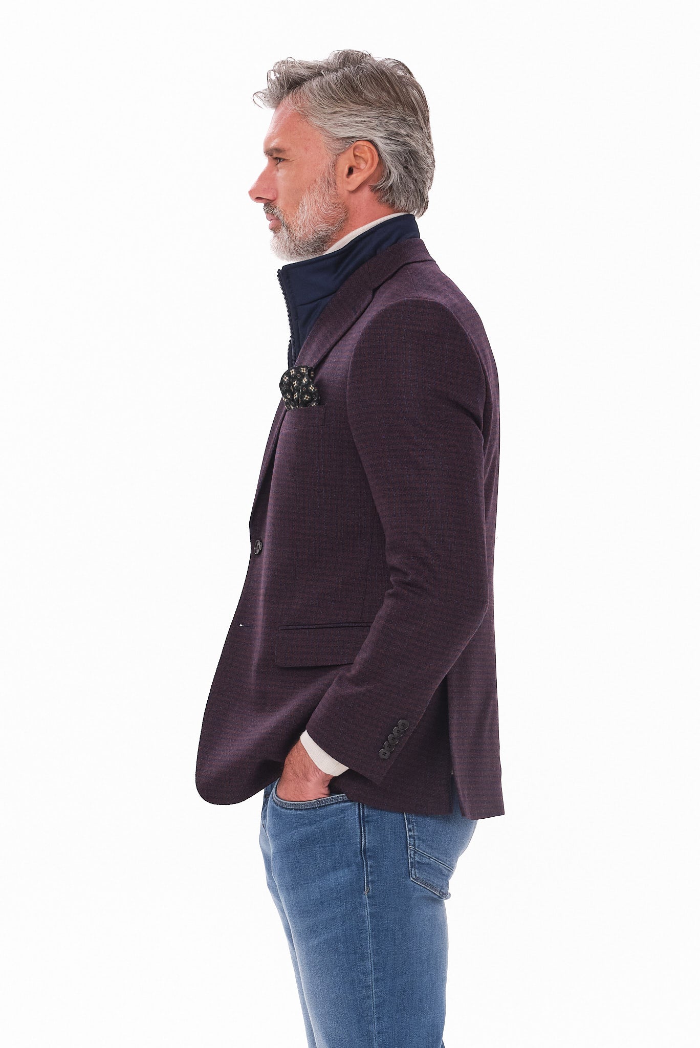 ΑΝΔΡΙΚΟ ΜΠΟΡΝΤΟ-ΜΠΛΕ ΣΑΚΑΚΙ PORTOBELLO'S ΜΕ ΑΠΟΣΠΩΜΕΝΗ ΜΟΣΤΡΑ SLIM FIT