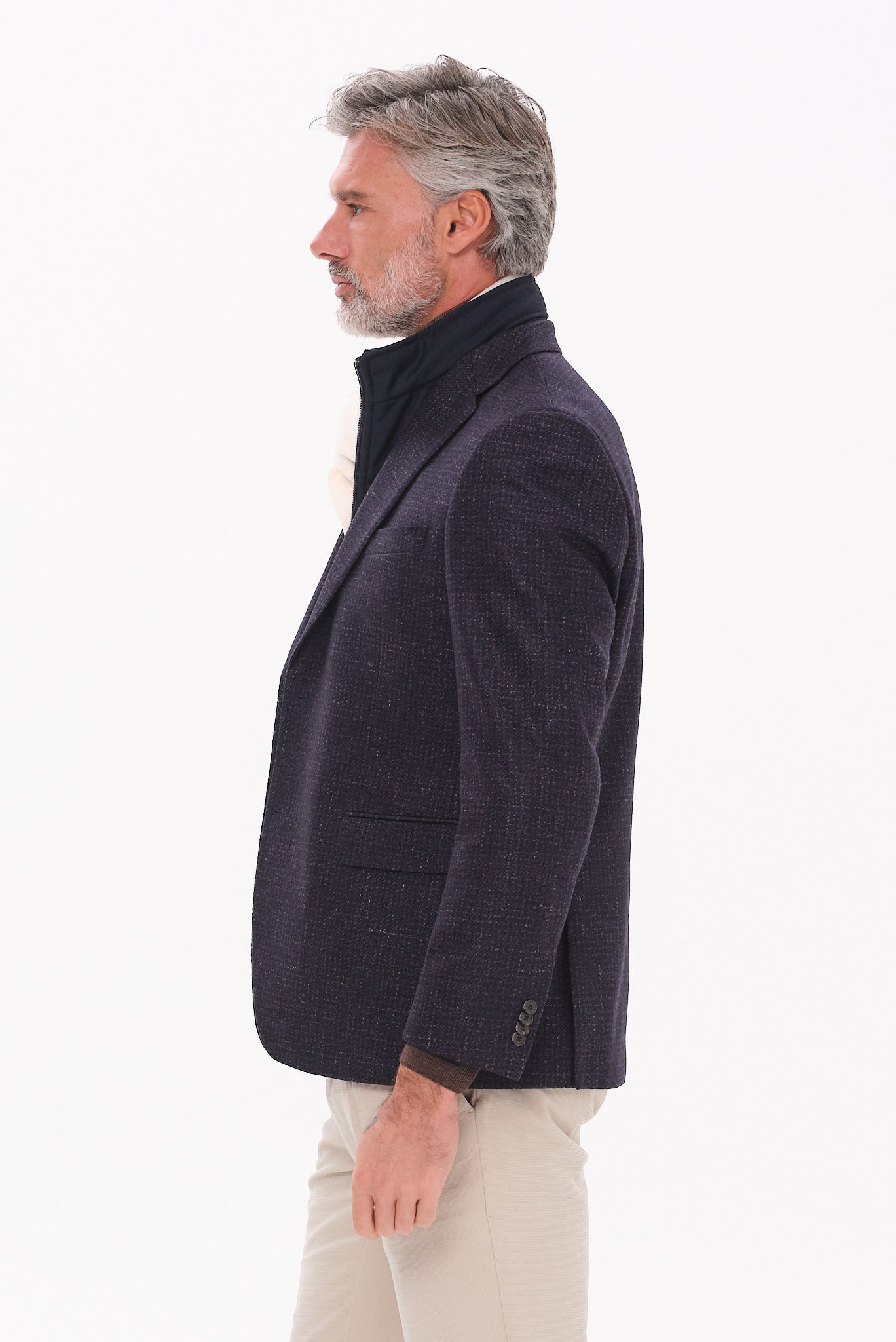 ΑΝΔΡΙΚΟ ΚΑΦΕ-ΜΠΛΕ ΣΑΚΑΚΙ PORTOBELLO'S ΜΕ ΑΠΟΣΠΩΜΕΝΗ ΜΟΣΤΡΑ REGULAR FIT