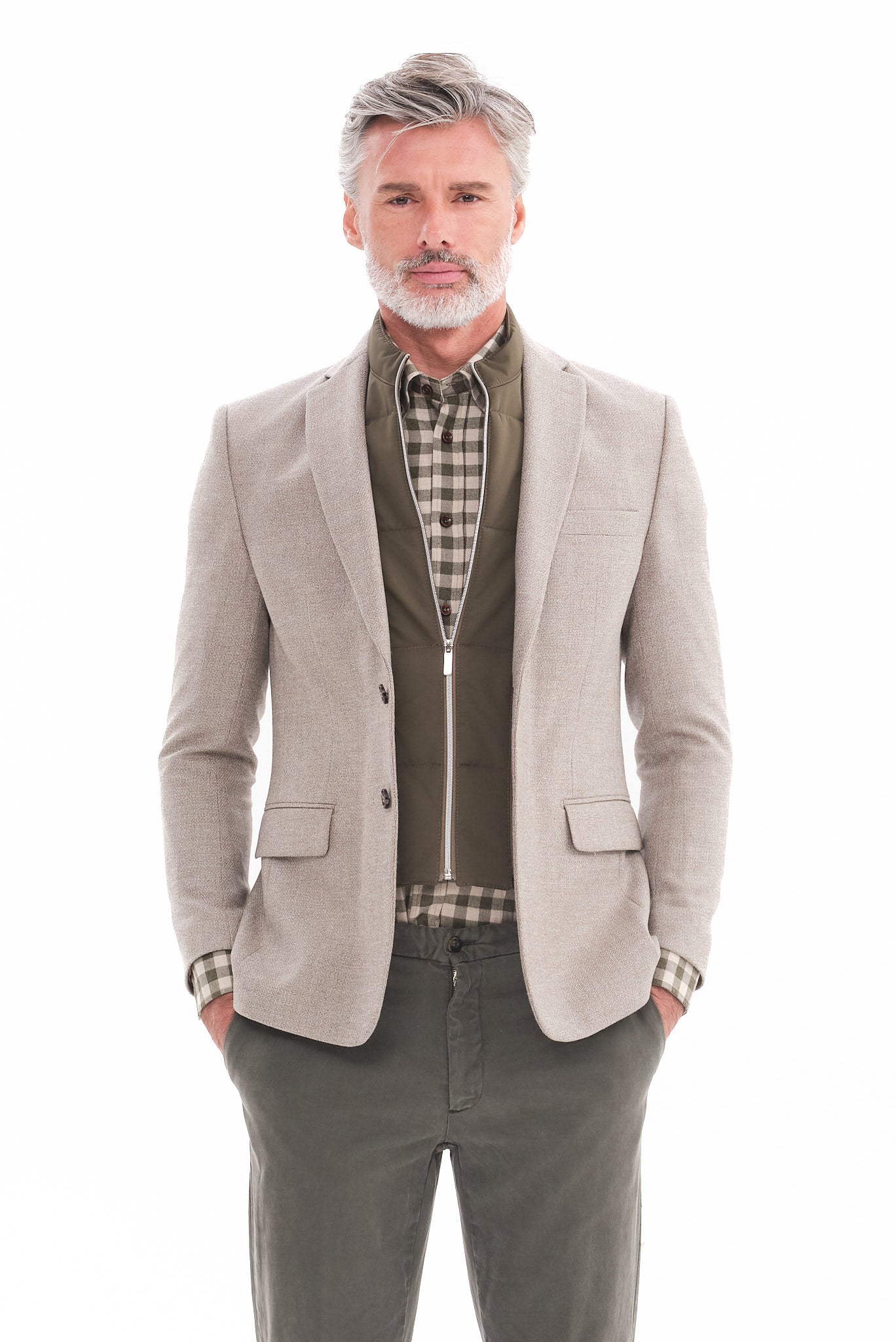 ΑΝΔΡΙΚΟ ΜΠΕΖ ΑΝΟΙΧΤΟ ΜΑΛΛΙΝΟ ΣΑΚΑΚΙ PORTOBELLO'S ΜΕ ΑΠΟΣΠΩΜΕΝΗ ΜΟΣΤΡΑ REGULAR FIT