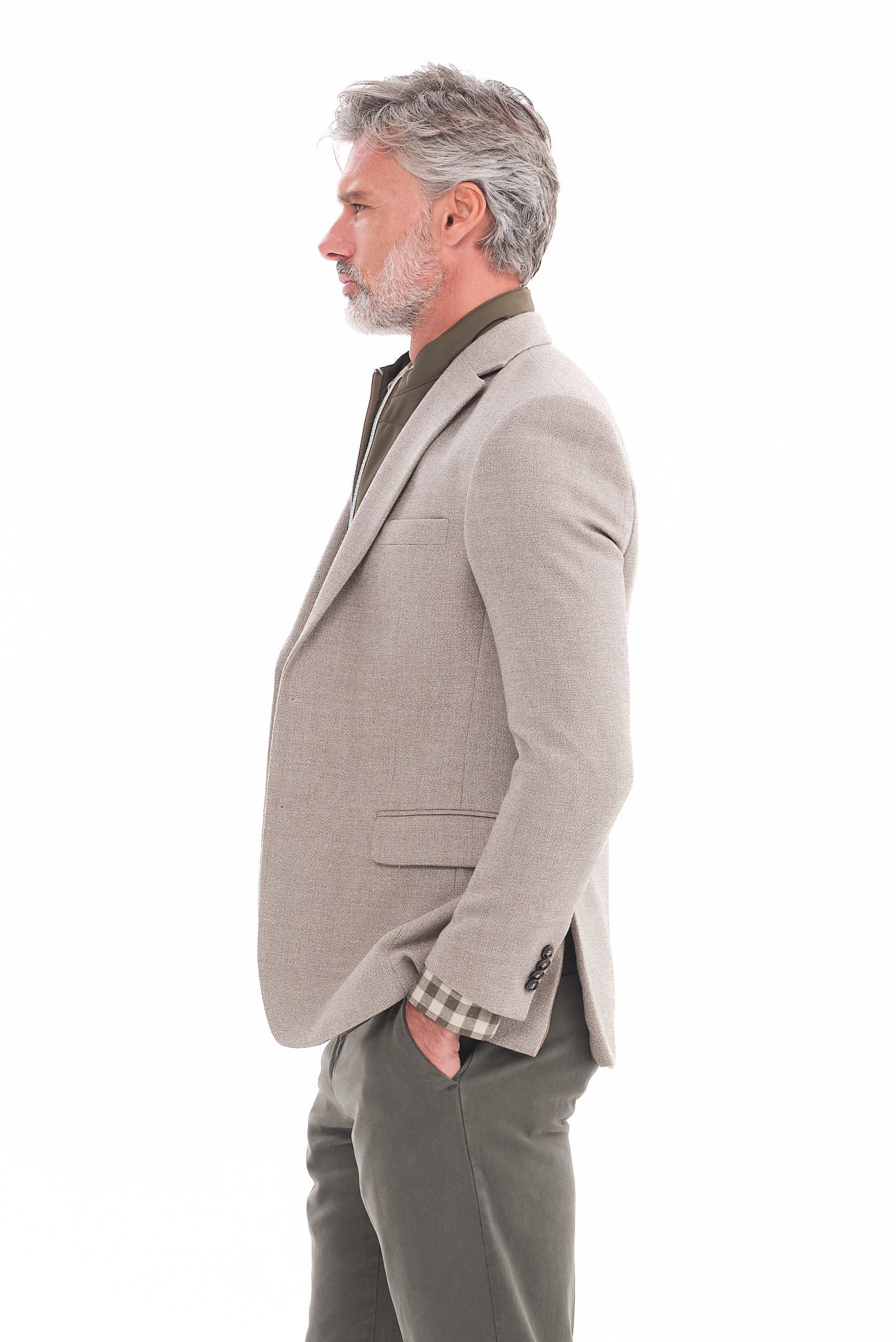 ΑΝΔΡΙΚΟ ΜΠΕΖ ΑΝΟΙΧΤΟ ΜΑΛΛΙΝΟ ΣΑΚΑΚΙ PORTOBELLO'S ΜΕ ΑΠΟΣΠΩΜΕΝΗ ΜΟΣΤΡΑ REGULAR FIT