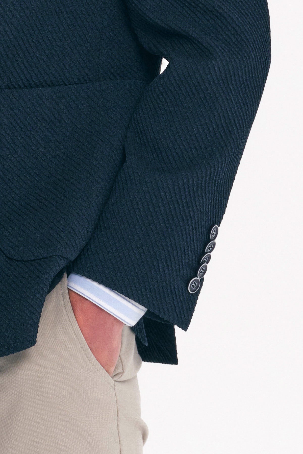 ΑΝΔΡΙΚΟ ΜΠΛΕ ΣΑΚΑΚΙ SLIM FIT PORTOBELLO'S ΣΕ ΥΦΑΣΜΑ MARZOTTO