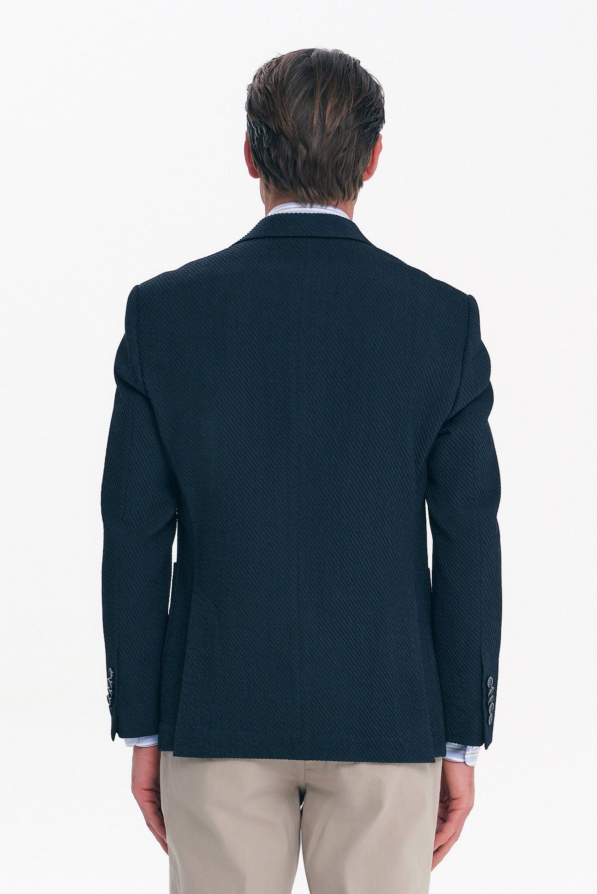 ΑΝΔΡΙΚΟ ΜΠΛΕ ΣΑΚΑΚΙ SLIM FIT PORTOBELLO'S ΣΕ ΥΦΑΣΜΑ MARZOTTO