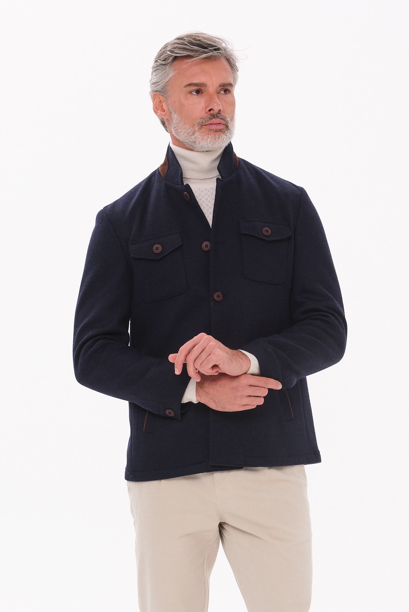 ΑΝΔΡΙΚΟ ΜΠΛΕ ΣΑΚΑΚΙ PORTOBELLO'S ΜΕ ΟΡΘΙΟ ΓΙΑΚΑ REGULAR FIT