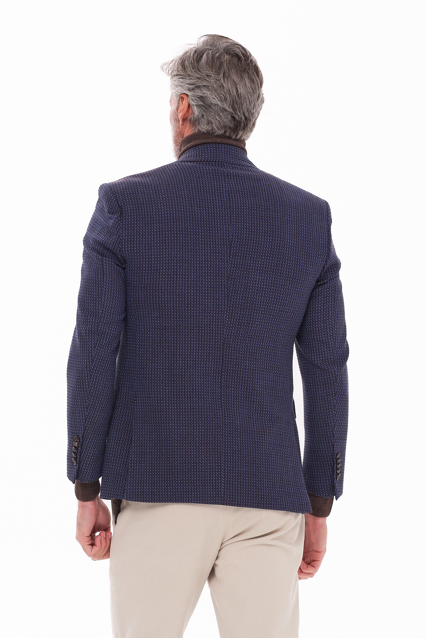 ΑΝΔΡΙΚΟ ΜΠΛΕ ΚΑΦΕ ΜΑΛΛΙΝΟ ΣΑΚΑΚΙ PORTOBELLO'S ΜΕ ΜΙΚΡΟΣΧΕΔΙΟ SLIM FIT