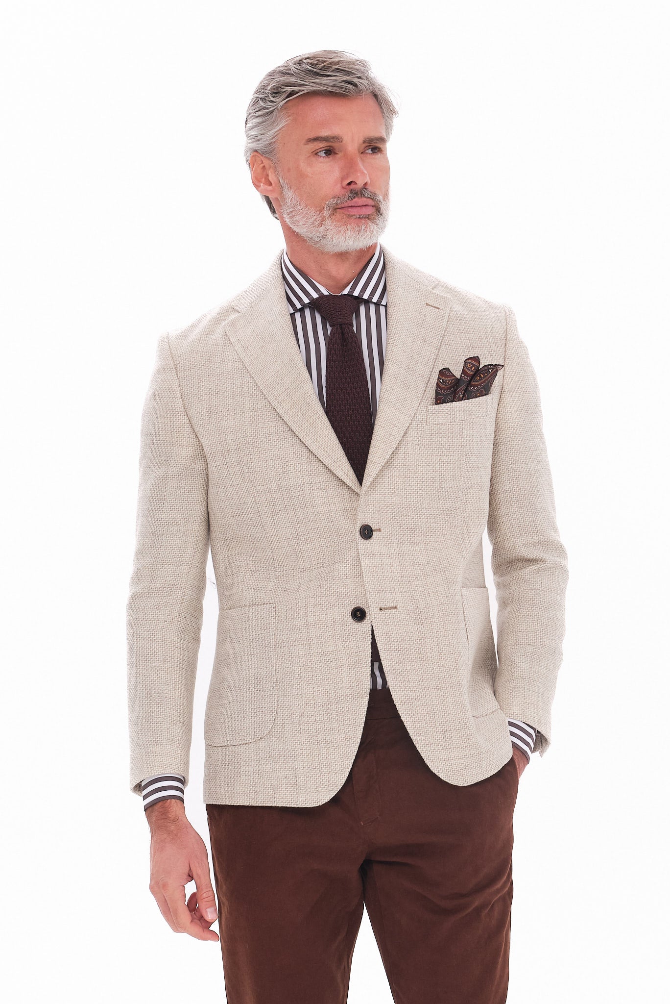 ΑΝΔΡΙΚΟ ΜΠΕΖ ΑΝΟΙΧΤΟ ΜΑΛΛΙΝΟ ΣΑΚΑΚΙ PORTOBELLO'S ΜΕ ΜΙΚΡΟΣΧΕΔΙΟ SLIM FIT