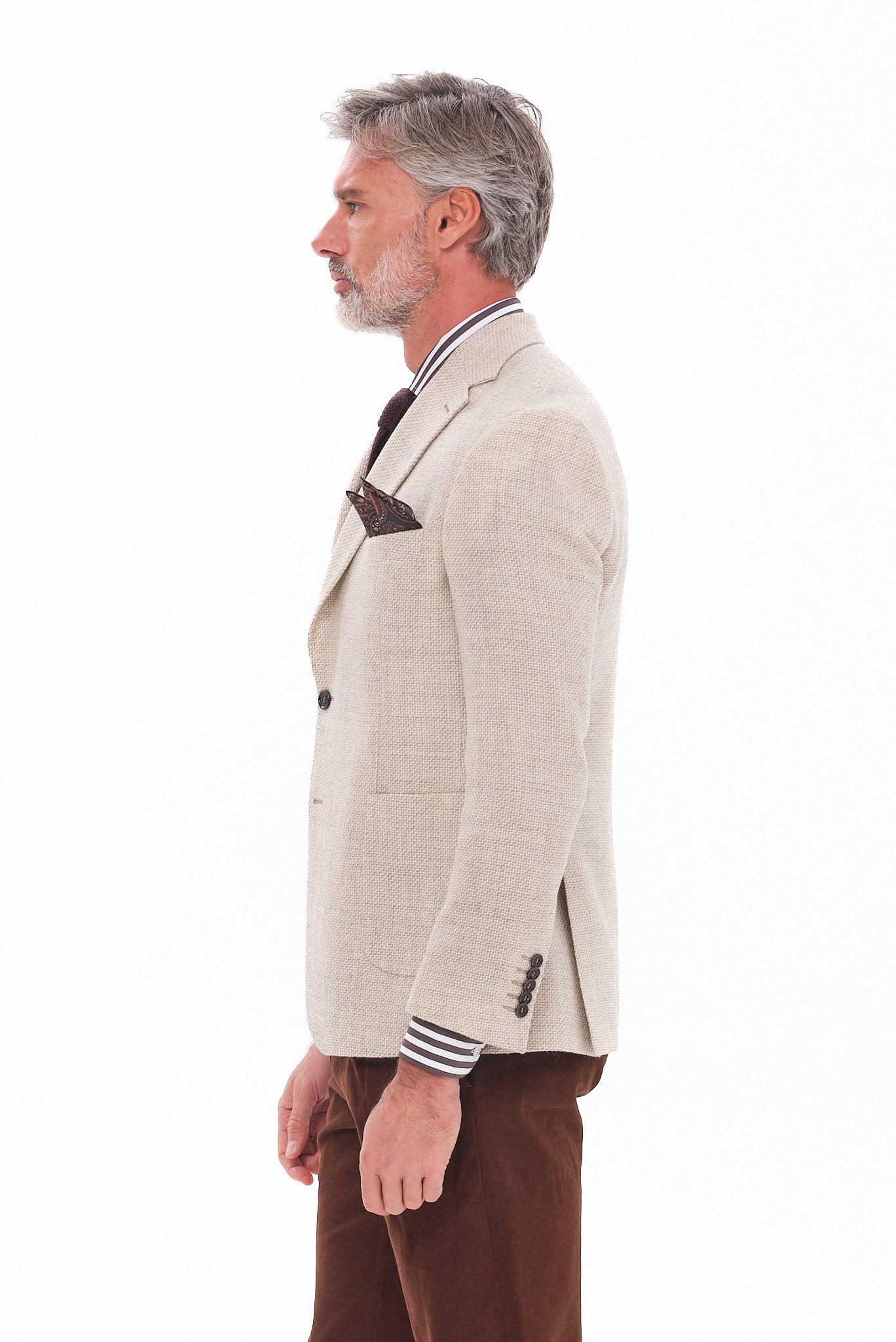 ΑΝΔΡΙΚΟ ΜΠΕΖ ΑΝΟΙΧΤΟ ΜΑΛΛΙΝΟ ΣΑΚΑΚΙ PORTOBELLO'S ΜΕ ΜΙΚΡΟΣΧΕΔΙΟ SLIM FIT