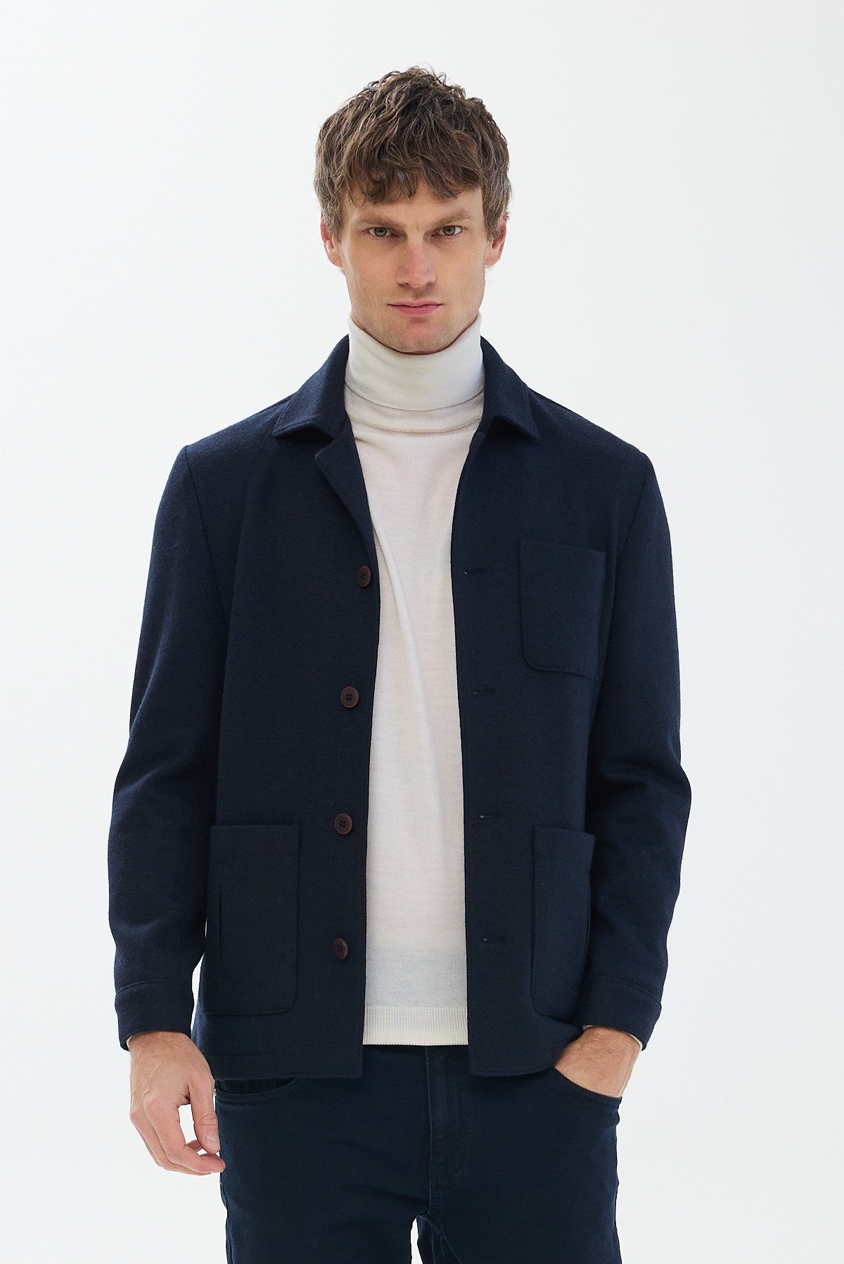 ΑΝΔΡΙΚΟ ΚΟΜΨΟ ΜΠΛΕ ΣΚΟΥΡΟ ΣΑΚΑΚΙ PORTOBELLO'S REGULAR FIT