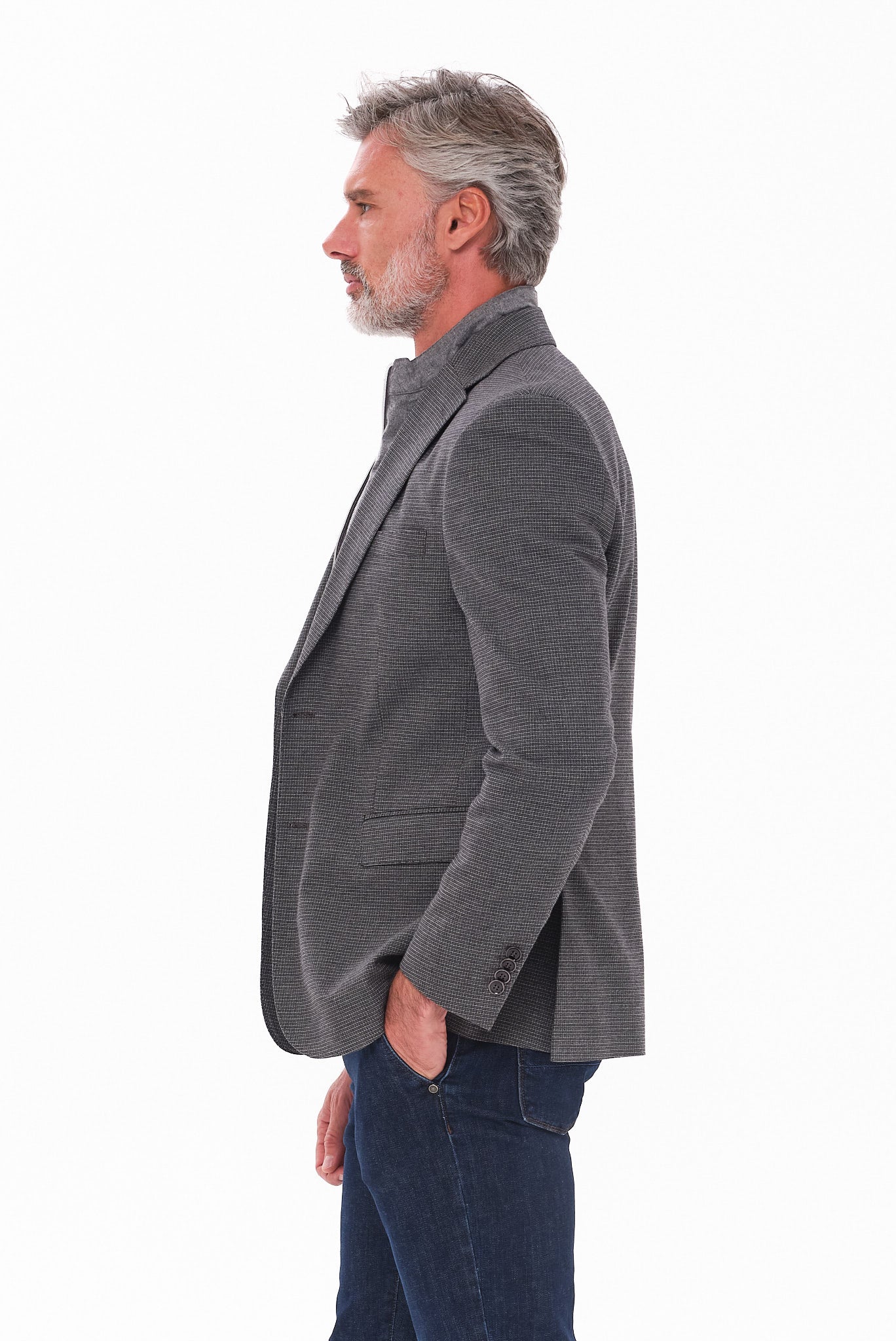 ΑΝΔΡΙΚΟ ΓΚΡΙ ΑΝΟΙΧΤΟ ΣΑΚΑΚΙ PORTOBELLO'S ΜΕ ΑΠΟΣΠΩΜΕΝΗ ΜΟΣΤΡΑ REGULAR FIT