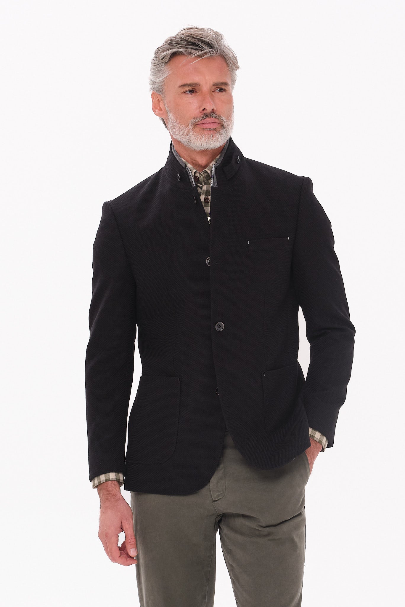 ΑΝΔΡΙΚΟ ΜΑΥΡΟ ΣΑΚΑΚΙ PORTOBELLO'S ΜΕ ΟΡΘΙΟ ΓΙΑΚΑ ΑΠΟΣΠΩΜΕΝΗ ΜΟΣΤΡΑ ΚΑΙ ΜΙΚΡΟΣΧΕΔΙΟ REGULAR FIT