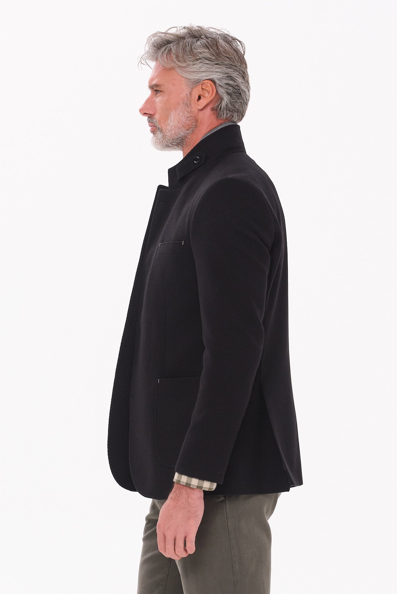 ΑΝΔΡΙΚΟ ΜΑΥΡΟ ΣΑΚΑΚΙ PORTOBELLO'S ΜΕ ΟΡΘΙΟ ΓΙΑΚΑ ΑΠΟΣΠΩΜΕΝΗ ΜΟΣΤΡΑ ΚΑΙ ΜΙΚΡΟΣΧΕΔΙΟ REGULAR FIT