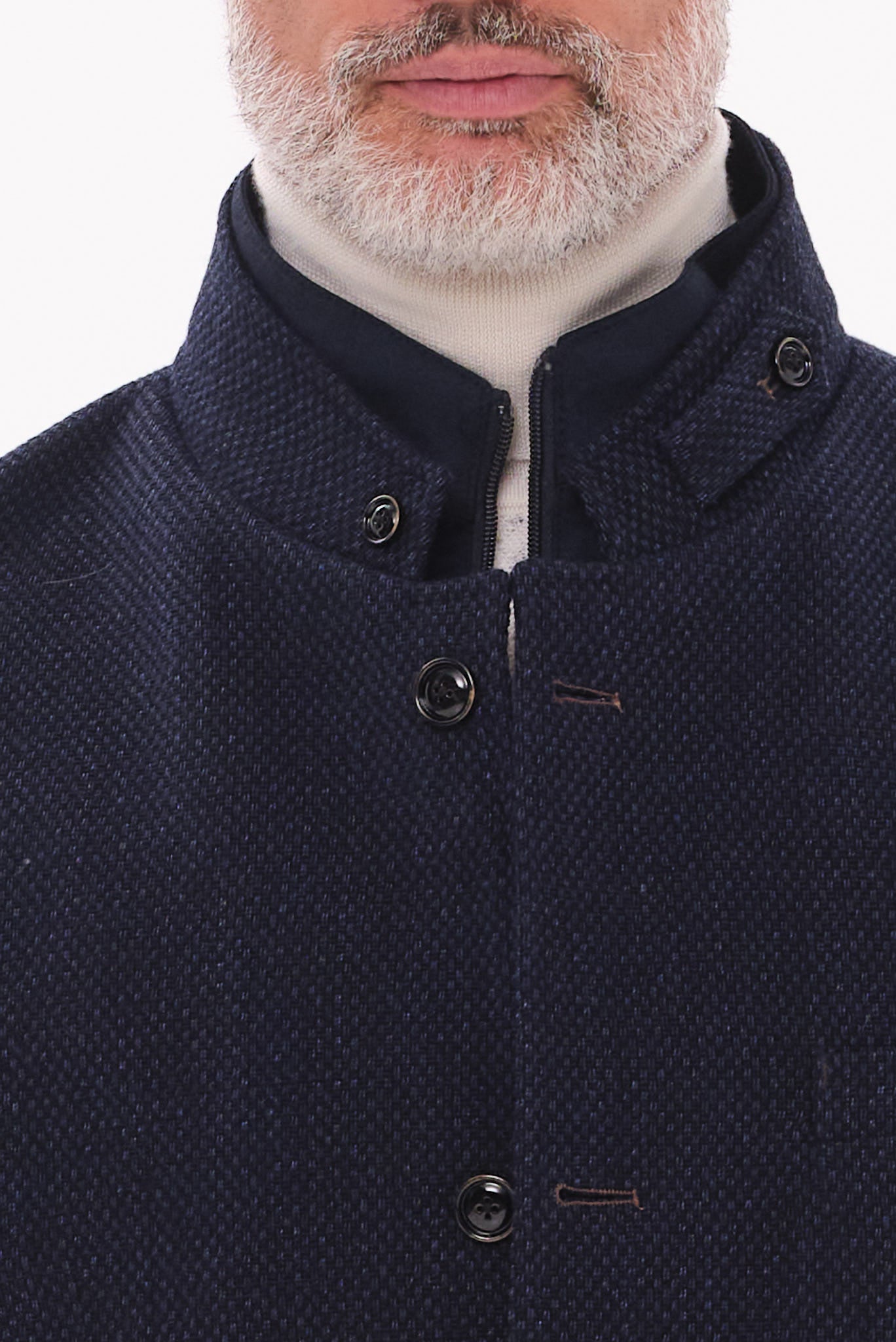 ΑΝΔΡΙΚΟ ΜΠΛΕ ΣΑΚΑΚΙ PORTOBELLO'S ΜΕ ΟΡΘΙΟ ΓΙΑΚΑ ΑΠΟΣΠΩΜΕΝΗ ΜΟΣΤΡΑ ΚΑΙ ΜΙΚΡΟΣΧΕΔΙΟ SLIM FIT