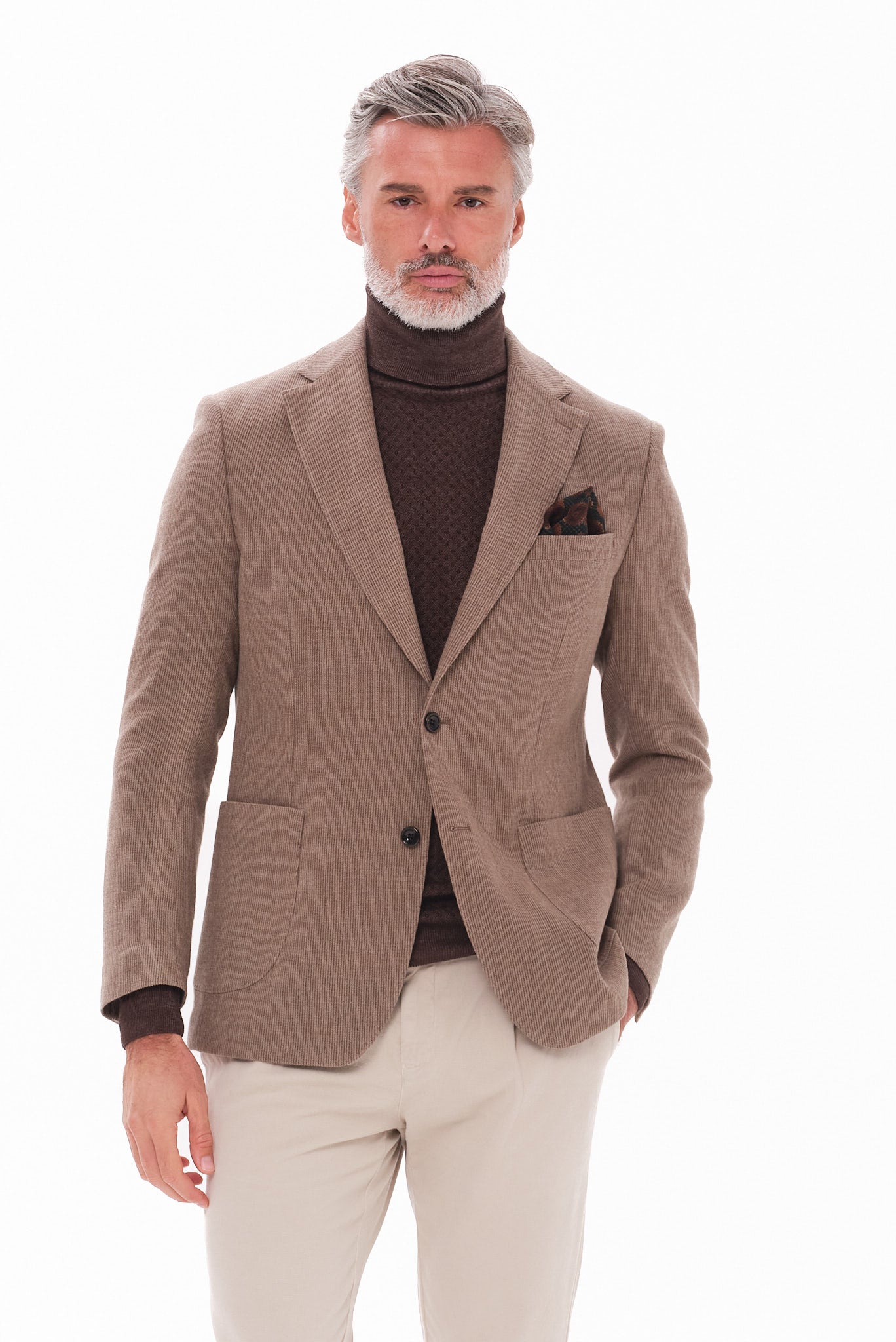 ΑΝΔΡΙΚΟ ΜΠΕΖ ΣΚΟΥΡΟ ΣΑΚΑΚΙ PORTOBELLO'S ΜΕ ΜΙΚΡΟΣΧΕΔΙΟ SLIM FIT