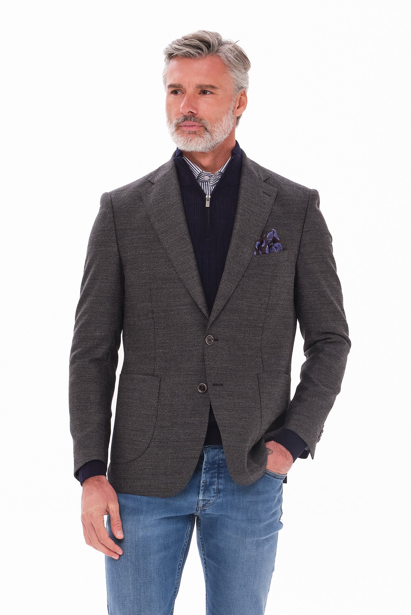 ΑΝΔΡΙΚΟ ΣΚΟΥΡΟ ΓΚΡΙ ΣΑΚΑΚΙ PORTOBELLO'S ΜΕ ΜΙΚΡΟΣΧΕΔΙΟ REGULAR FIT