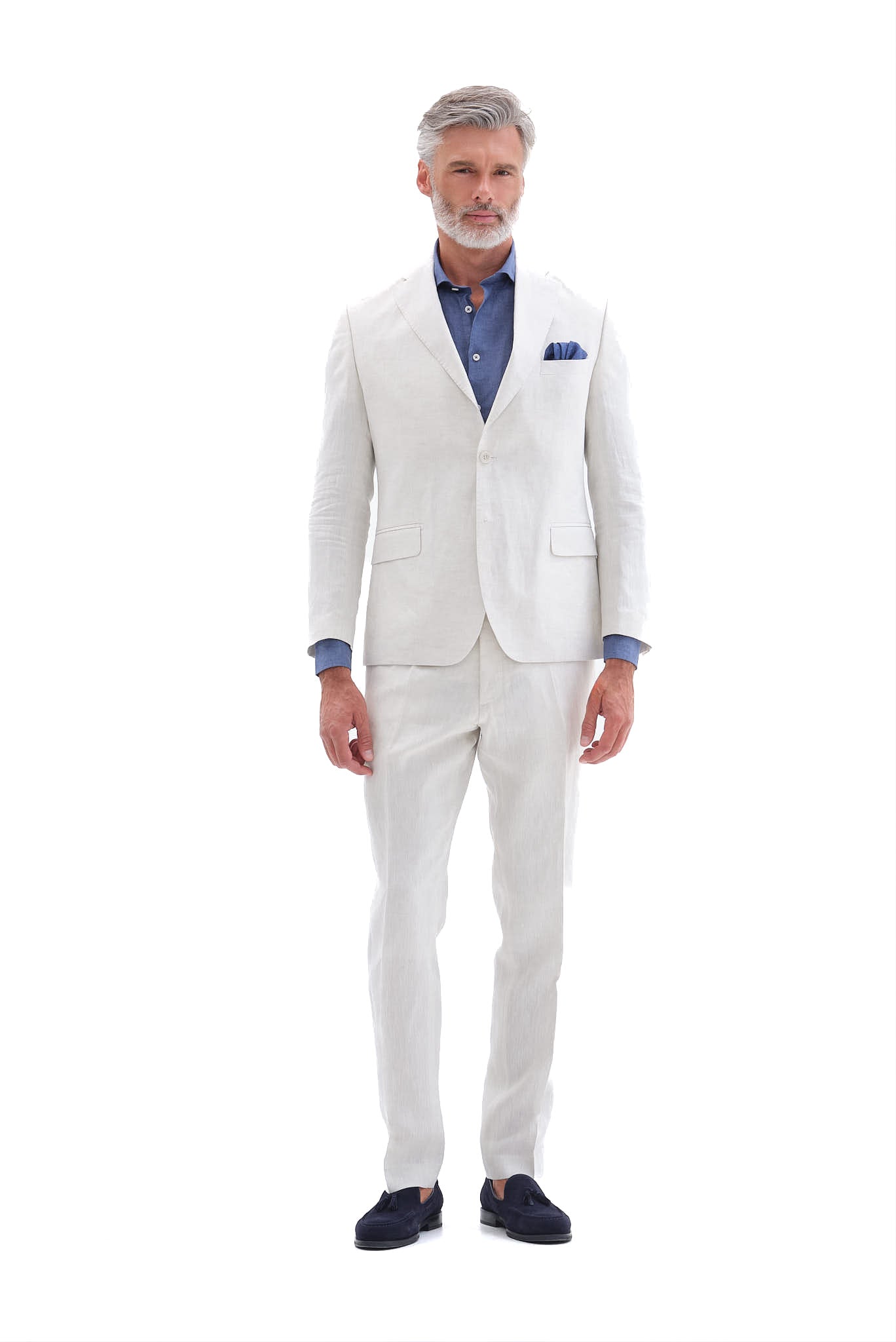 ΑΝΔΡΙΚΟ ΛΙΝΟ ΚΟΣΤΟΥΜΙ PORTOBELLO'S SLIM FIT ΣΕ ΑΠΟΧΡΩΣΗ ΤΟΥ ΠΑΓΟΥ ΚΑΙ ΥΦΑΣΜΑ SONDRIO