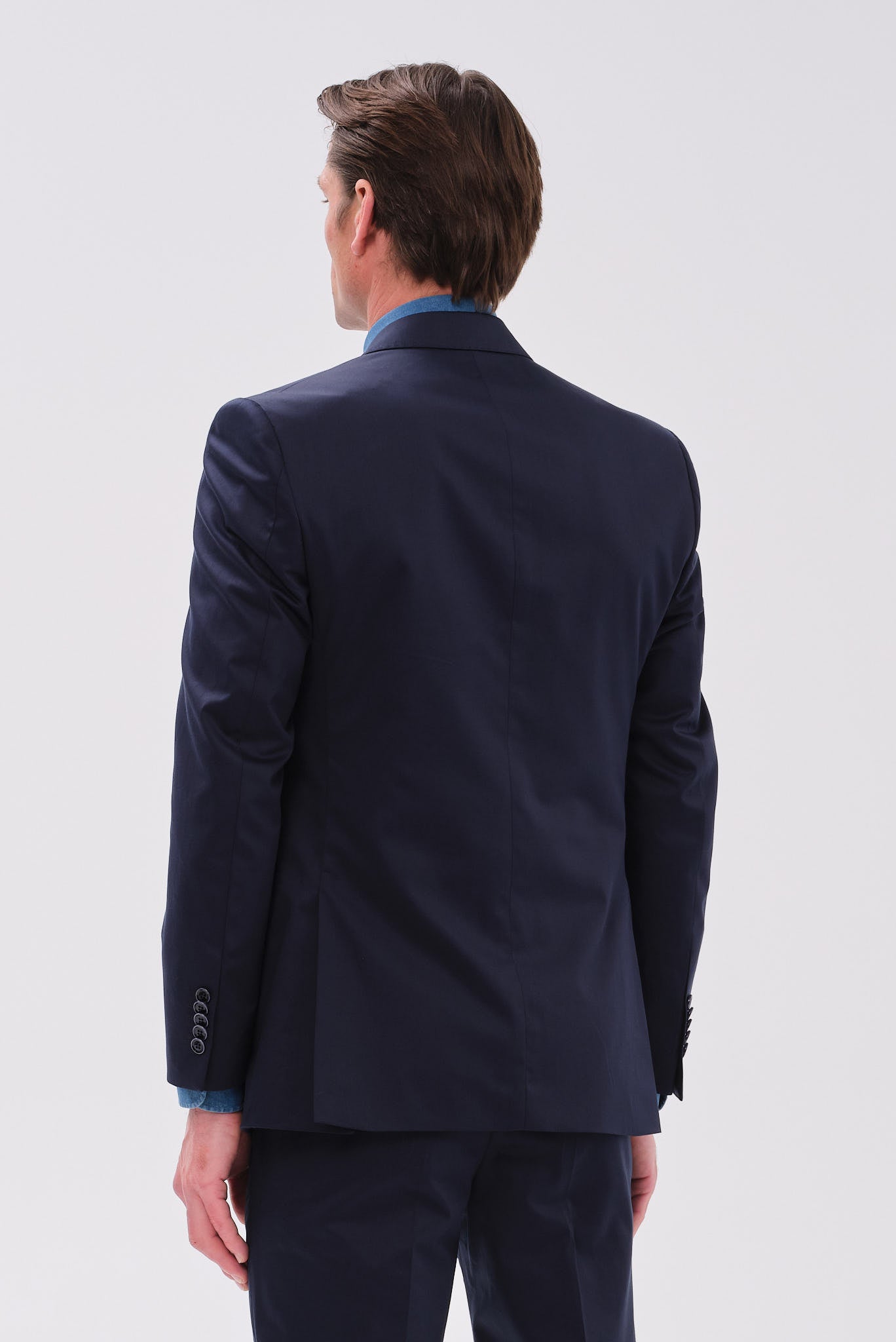 ΑΝΔΡΙΚΟ ΜΠΛΕ ΒΑΜΒΑΚΕΡΟ ΚΟΣΤΟΥΜΙ PORTOBELLO'S SLIM FIT ΣΕ ΥΦΑΣΜΑ SONDRIO