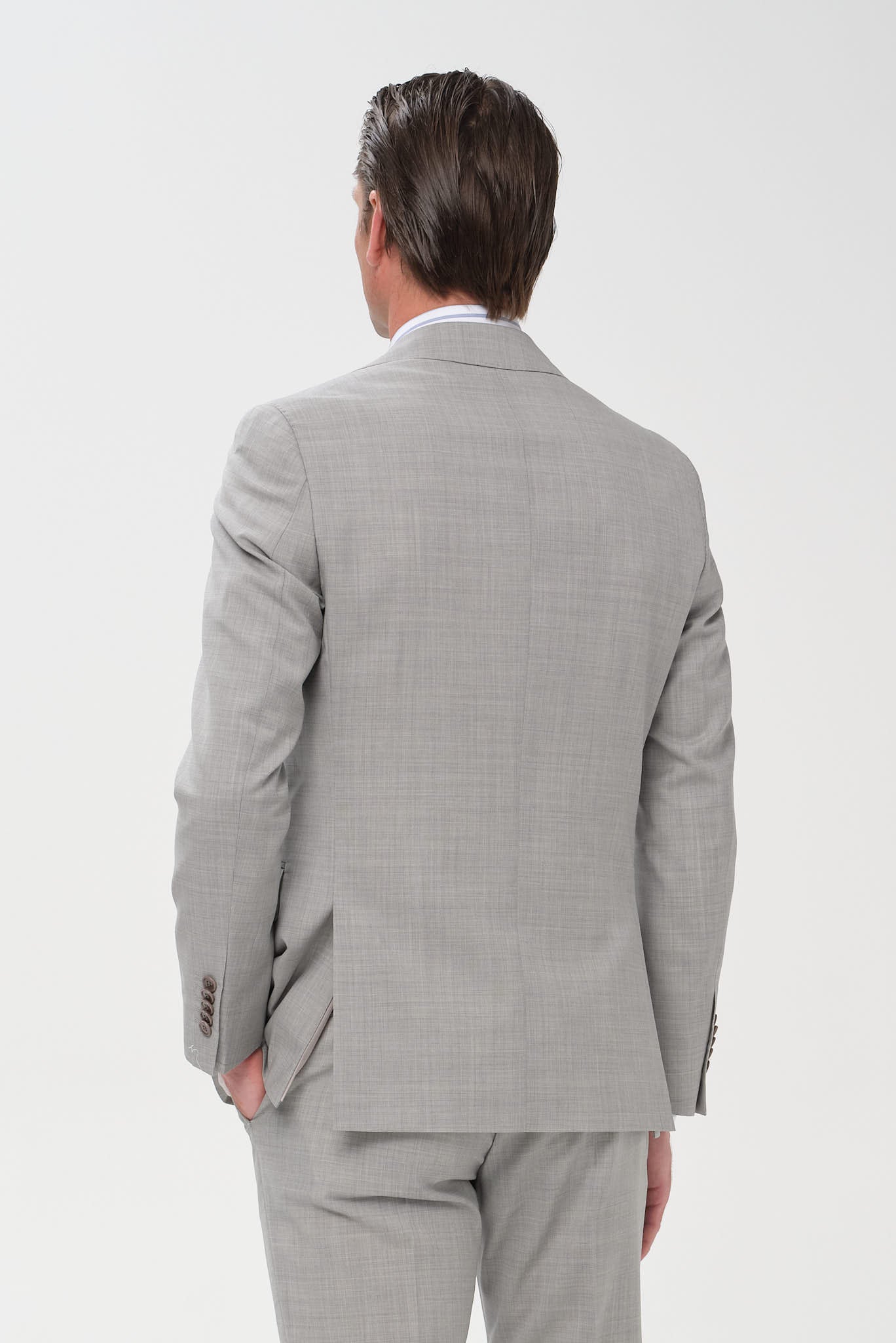 ΑΝΔΡΙΚΟ ΓΚΡΙ ΑΝΟΙΧTΟ ΜΑΛΛΙΝΟ ΚΟΣΤΟΥΜΙ PORTOBELLO'S SLIM FIT ΣΕ ΥΦΑΣΜΑ MARZOTTO