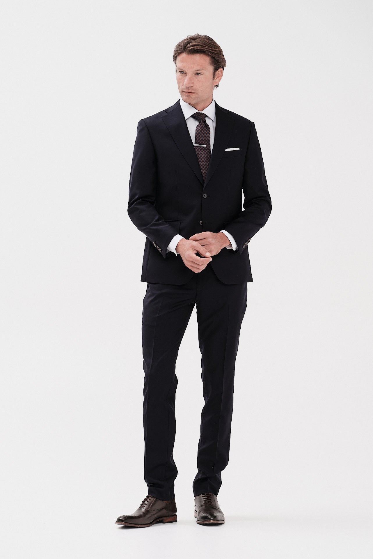 ΑΝΔΡΙΚΟ ΜΠΛΕ ΣΚΟΥΡΟ ΜΑΛΛΙΝΟ ΚΟΣΤΟΥΜΙ PORTOBELLO'S SLIM FIT