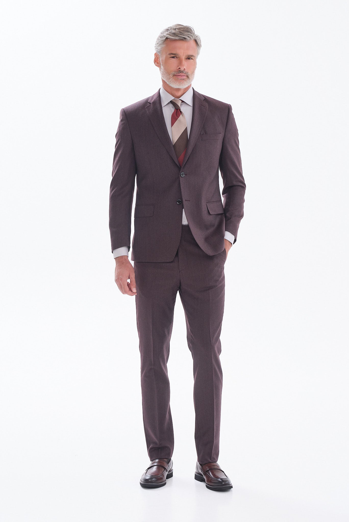 ΑΝΔΡΙΚΟ ΜΑΛΛΙΝΟ MARLANE ΚΟΣΤΟΥΜΙ PORTOBELLO'S SLIM FIT ΣΕ ΜΠΟΡΝΤΟ ΧΡΩΜΑ