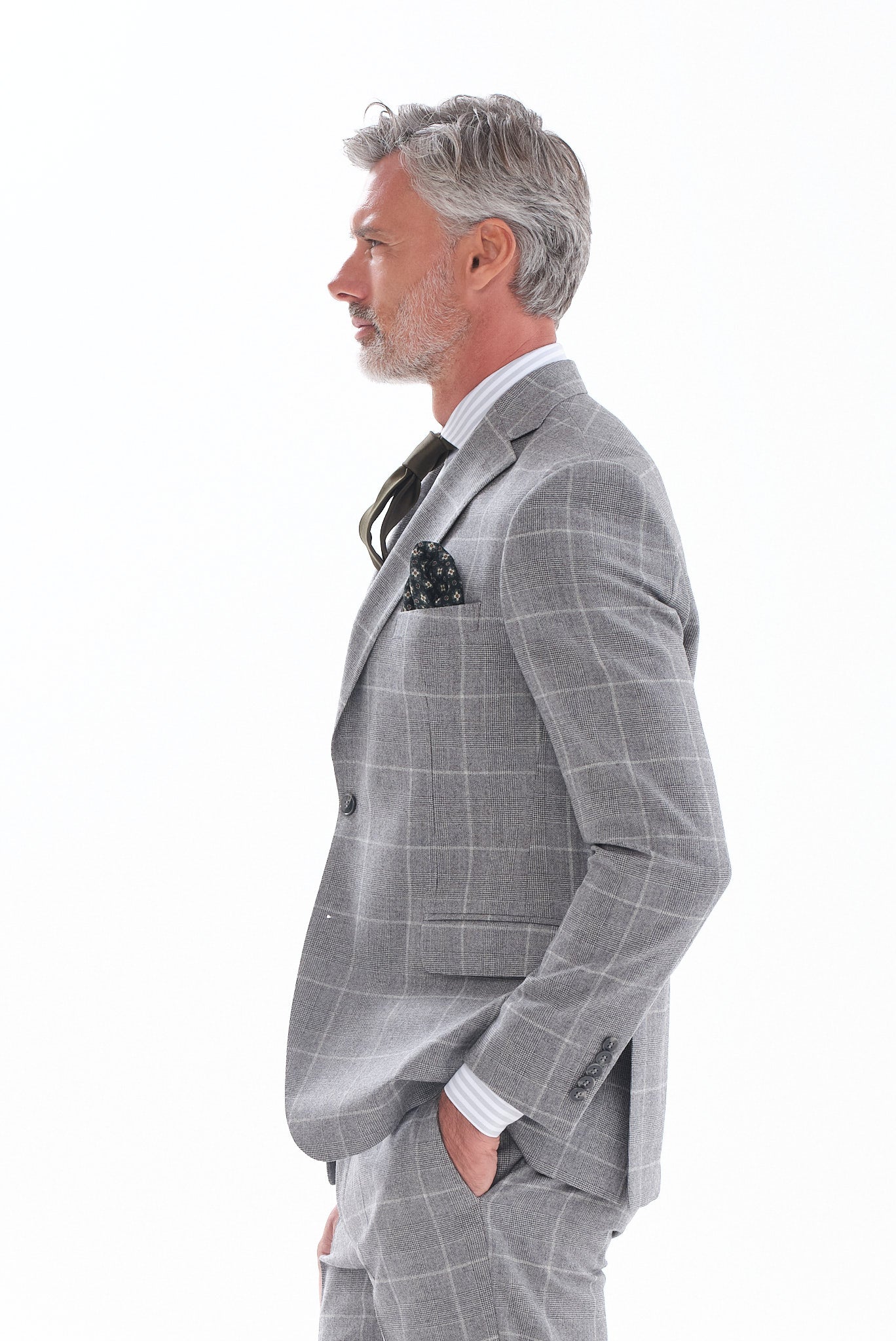 ΑΝΔΡΙΚΟ ΚΑΡΟ ΜΑΛΛΙΝΟ DRAGO ΚΟΣΤΟΥΜΙ PORTOBELLO'S SLIM FIT ΣΕ ΓΚΡΙ ΑΝΟΙΧΤΟ