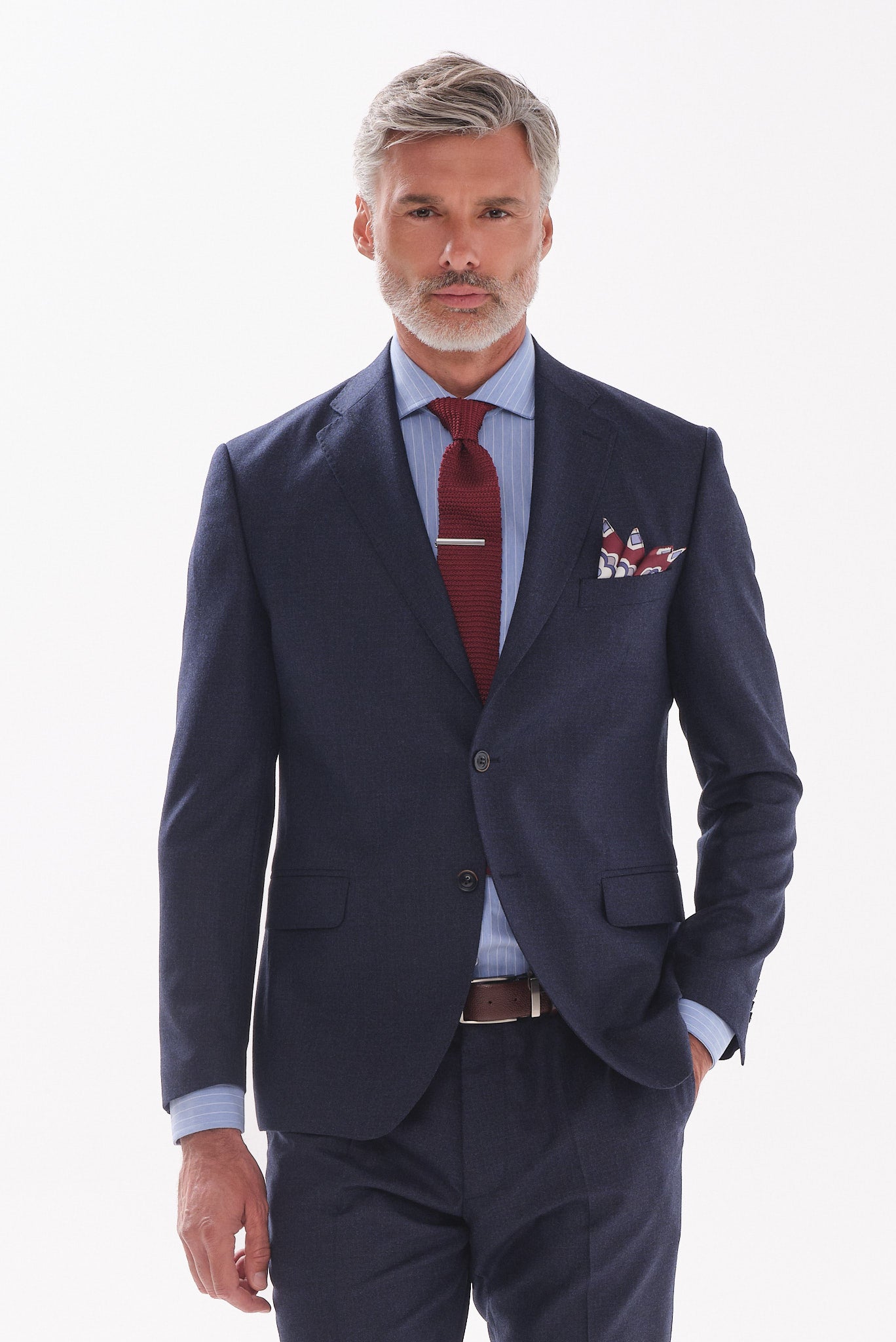 ΑΝΔΡΙΚΟ ΜΠΛΕ ΣΚΟΥΡΟ ΜΑΛΛΙΝΟ ΚΟΣΤΟΥΜΙ PORTOBELLO'S SLIM FIT