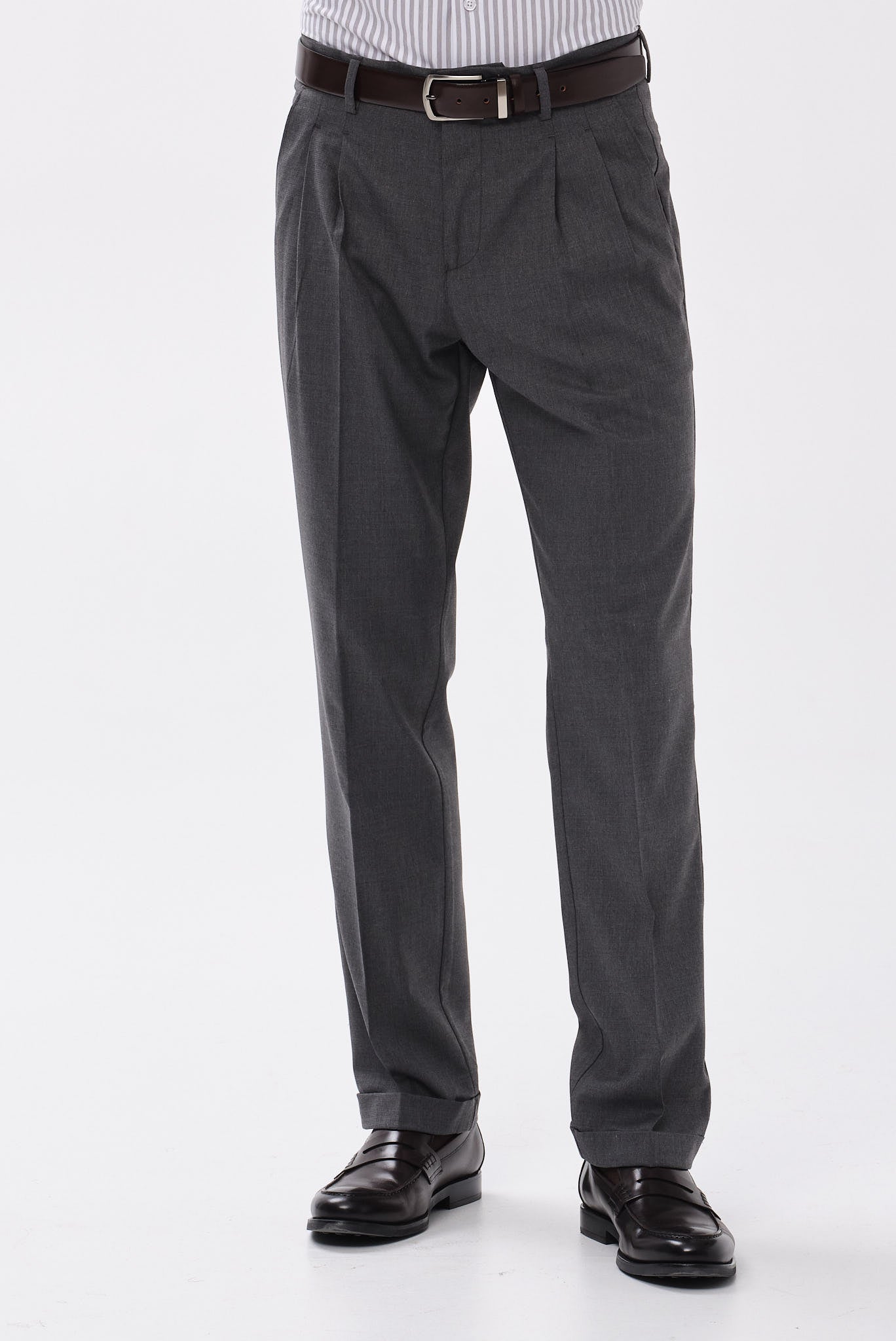 ΑΝΔΡΙΚΟ ΣΚΟΥΡΟ ΓΚΡΙ CHINOS ΠΑΝΤΕΛΟΝΙ PORTOBELLO'S MODERN FIT ΜΕ ΔΙΠΛΗ ΠΙΕΤΑ