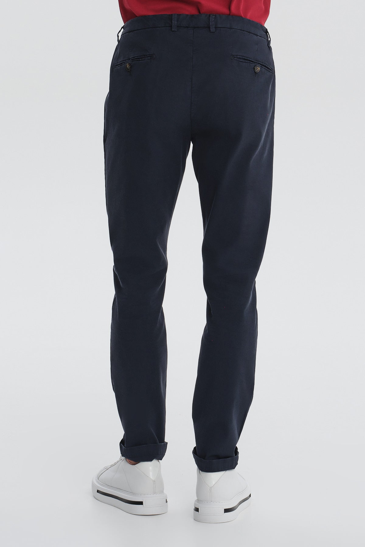 ΑΝΔΡΙΚΟ ΜΠΛΕ ΠΑΝΤΕΛΟΝΙ CHINOS SLIM FIT PORTOBELLO'S ΜΕ ΛΑΣΤΙΧΟ ΚΑΙ ΚΟΡΔΟΝΙ