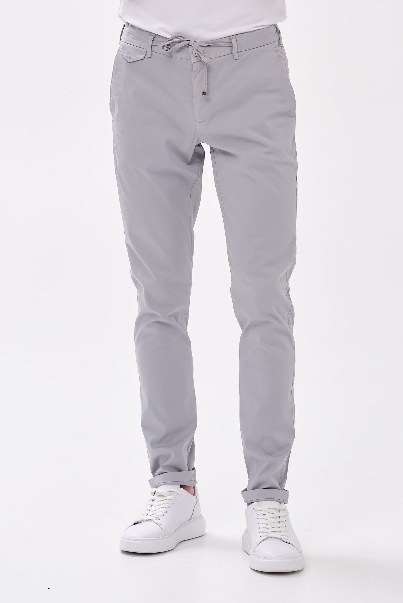 ΑΝΔΡΙΚΟ ΓΚΡΙ ΑΝΟΙΧΤΟ ΠΑΝΤΕΛΟΝΙ CHINO PORTOBELLO'S REGULAR FIT ΜΕ ΚΟΡΔΟΝΙ-ΛΑΣΤΙΧΟ
