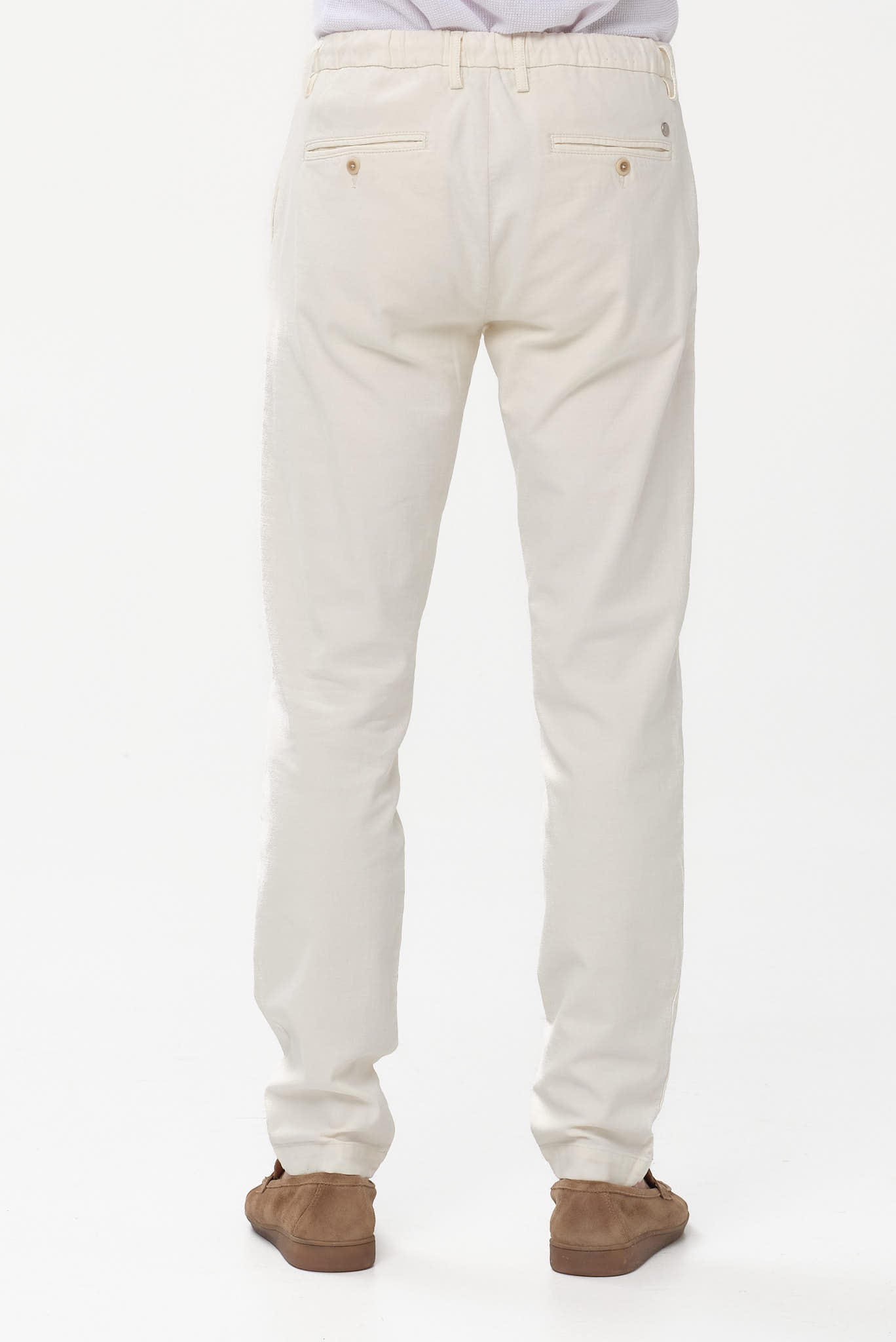 ΑΝΔΡΙΚΟ ΕΚΡΟΥ ΠΑΝΤΕΛΟΝΙ PORTOBELLO'S SLIM FIT ΜΕ ΚΟΡΔΟΝΙ-ΛΑΣΤΙΧΟ