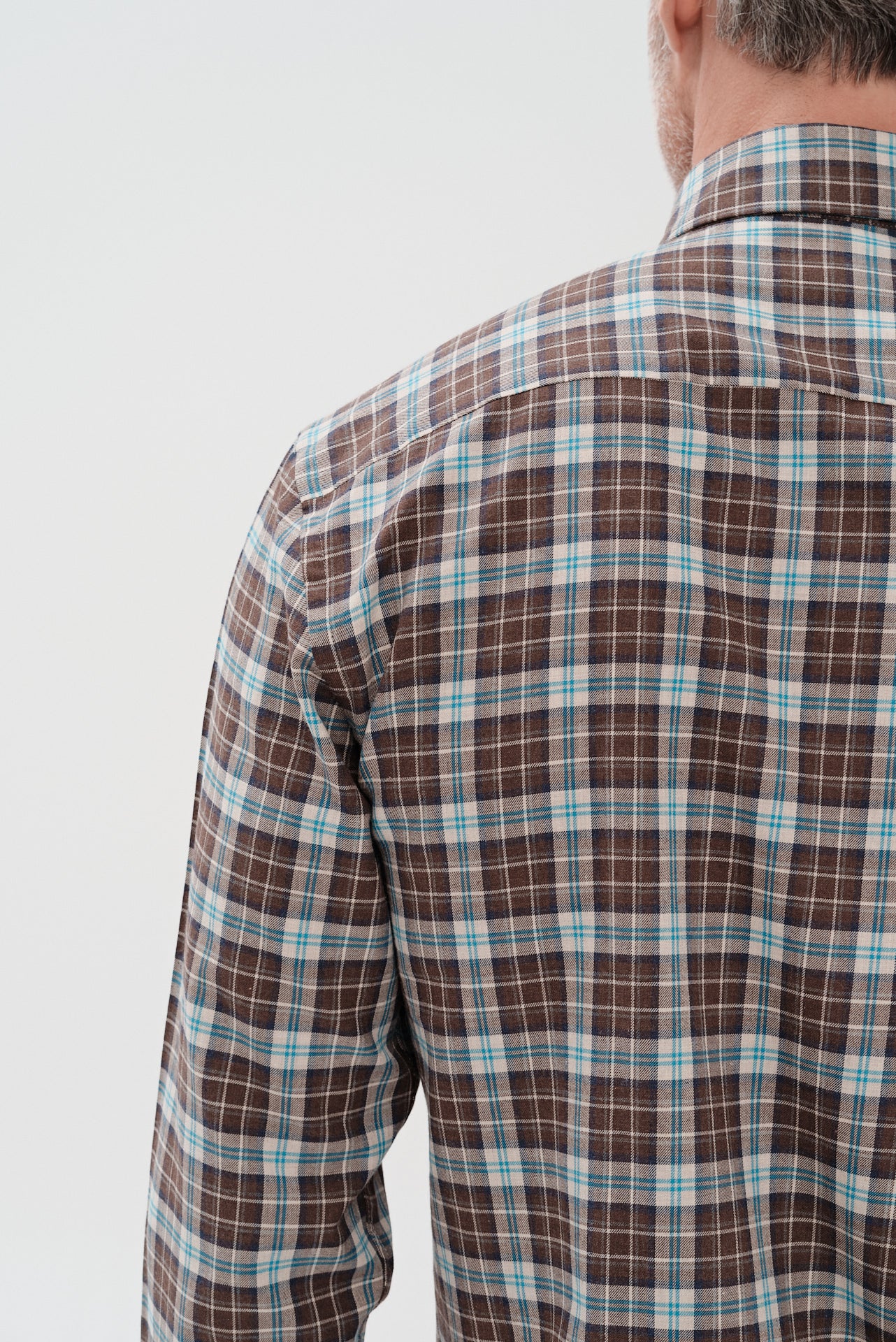 ΑΝΔΡΙΚΟ ΚΑΡΟ ΜΠΕΖ ΣΚΟΥΡΟ ΚΑΦΕ ΠΟΥΚΑΜΙΣΟ ΜΕ BUTTON DOWN ΓΙΑΚΑ PORTOBELLO'S REGULAR FIT