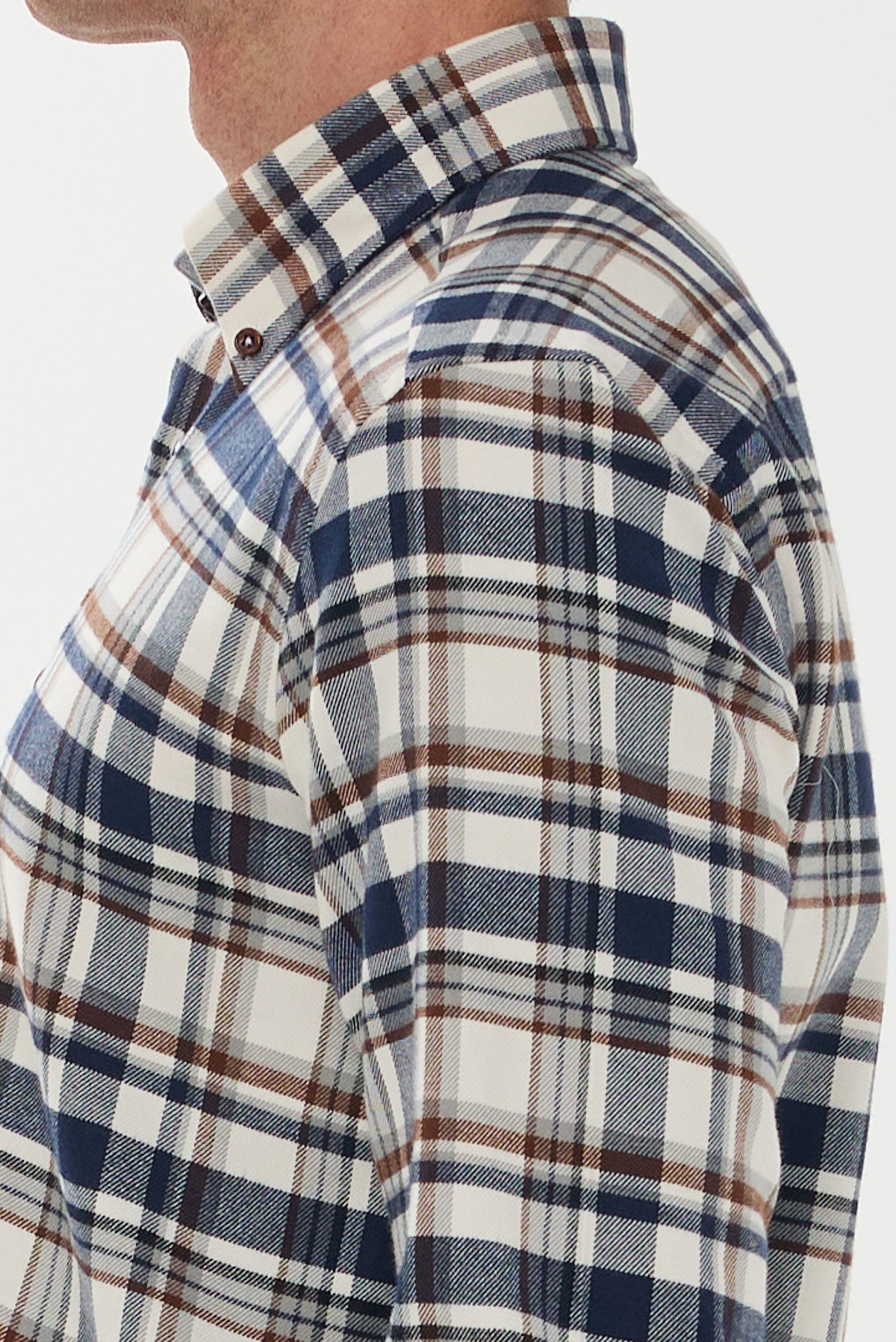 ΑΝΔΡΙΚΟ ΜΠΛΕ-ΚΑΦΕ ΚΑΡΟ ΠΟΥΚΑΜΙΣΟ ΜΕ BUTTON DOWN ΓΙΑΚΑ REGULAR FIT PORTOBELLO'S