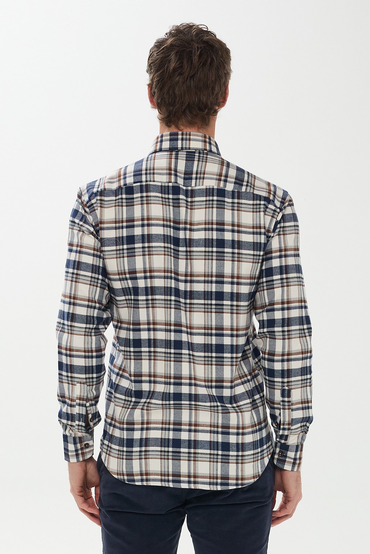 ΑΝΔΡΙΚΟ ΜΠΛΕ-ΚΑΦΕ ΚΑΡΟ ΠΟΥΚΑΜΙΣΟ ΜΕ BUTTON DOWN ΓΙΑΚΑ REGULAR FIT PORTOBELLO'S