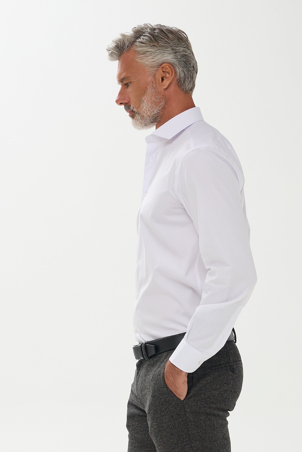 ΑΝΔΡΙΚΟ ΛΕΥΚΟ ΠΟΥΚΑΜΙΣΟ ΠΟΠΛΙΝΑ ΜΕ REX ΓΙΑΚΑ REGULAR FIT PORTOBELLO'S