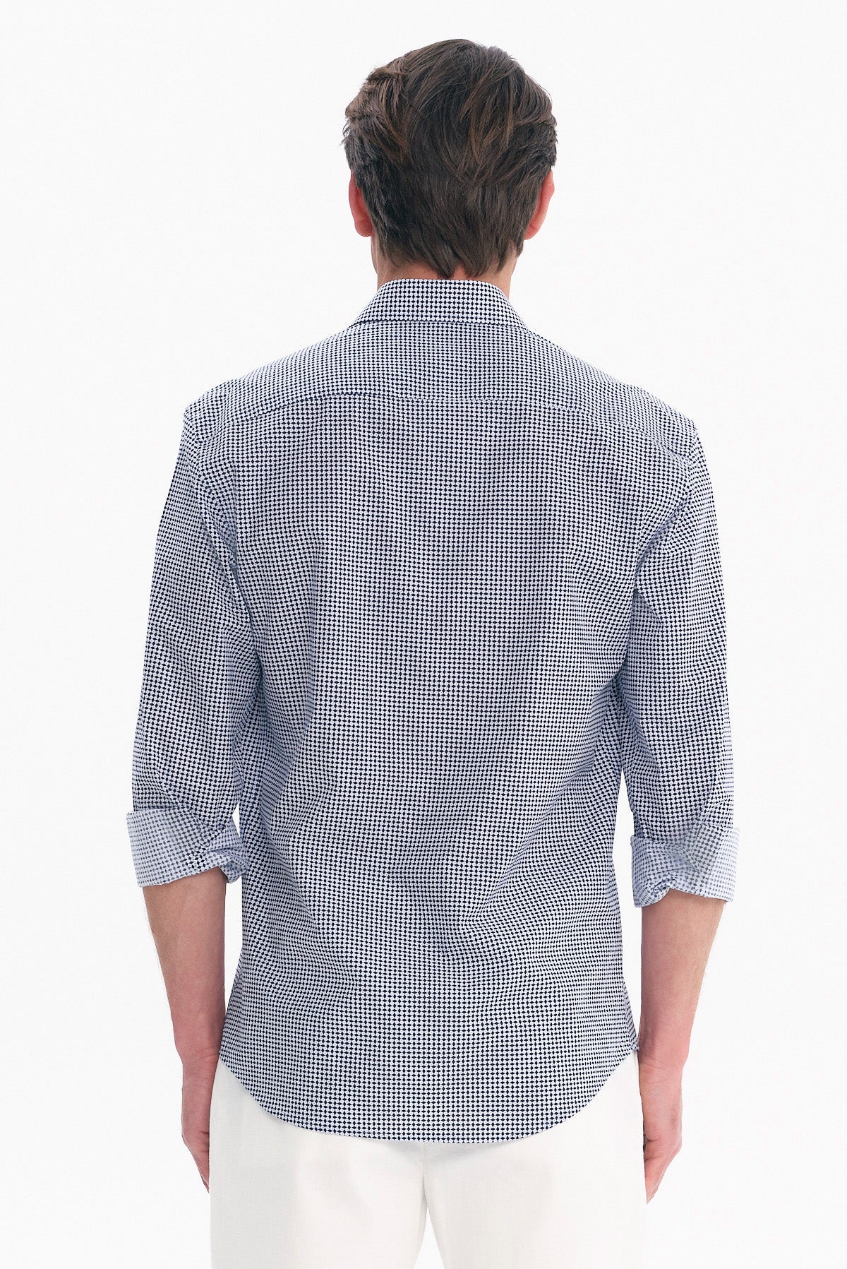 ΑΝΔΡΙΚΟ ΜΠΛΕ ΠΟΥΚΑΜΙΣΟ REGULAR FIT PORTOBELLO'S ΜΕ REX ΓΙΑΚΑ ΚΑΙ ΜΙΚΡΑ ΜΟΤΙΒΑ